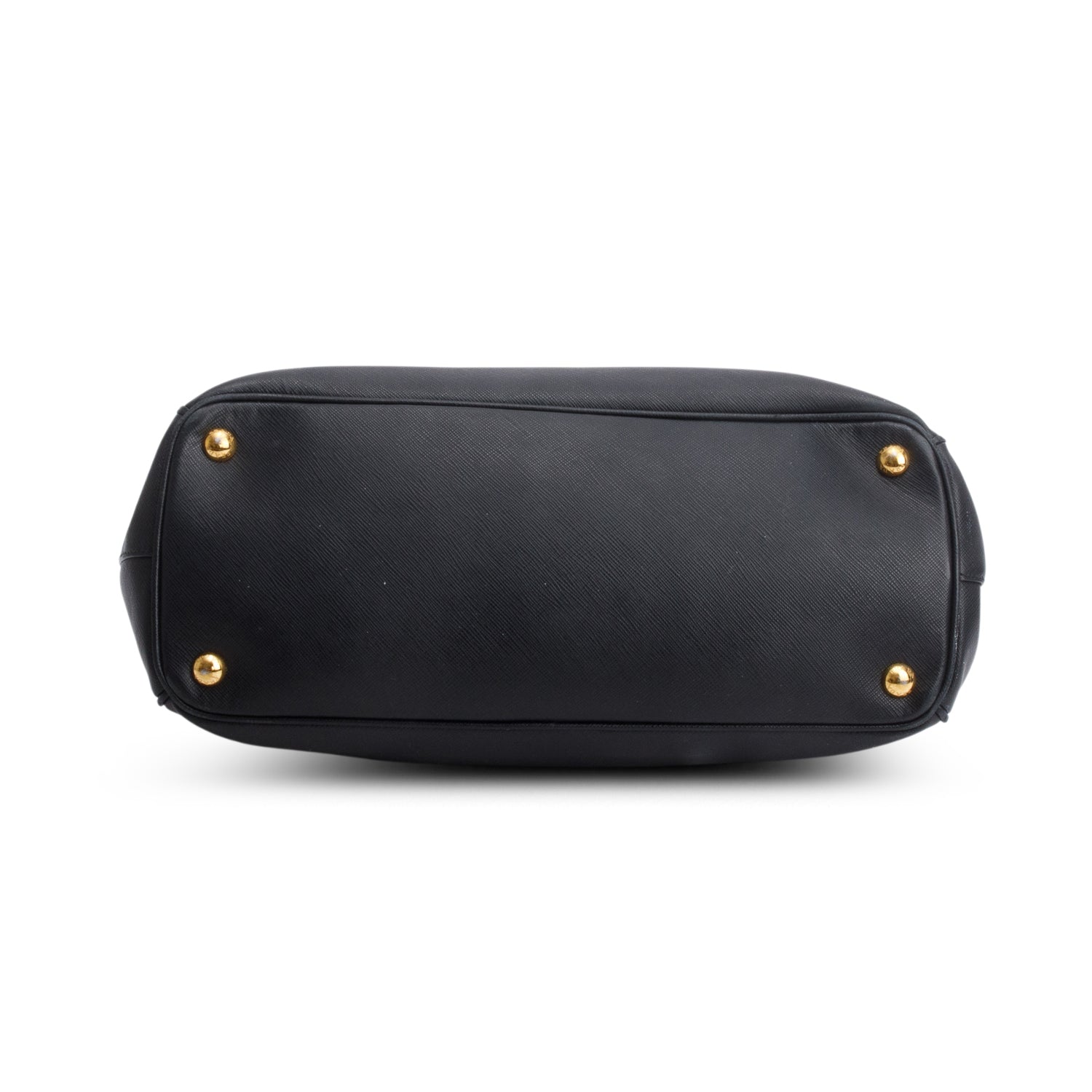 Prada Black Saffiano Lux Medium Double Zip Galleria Tote