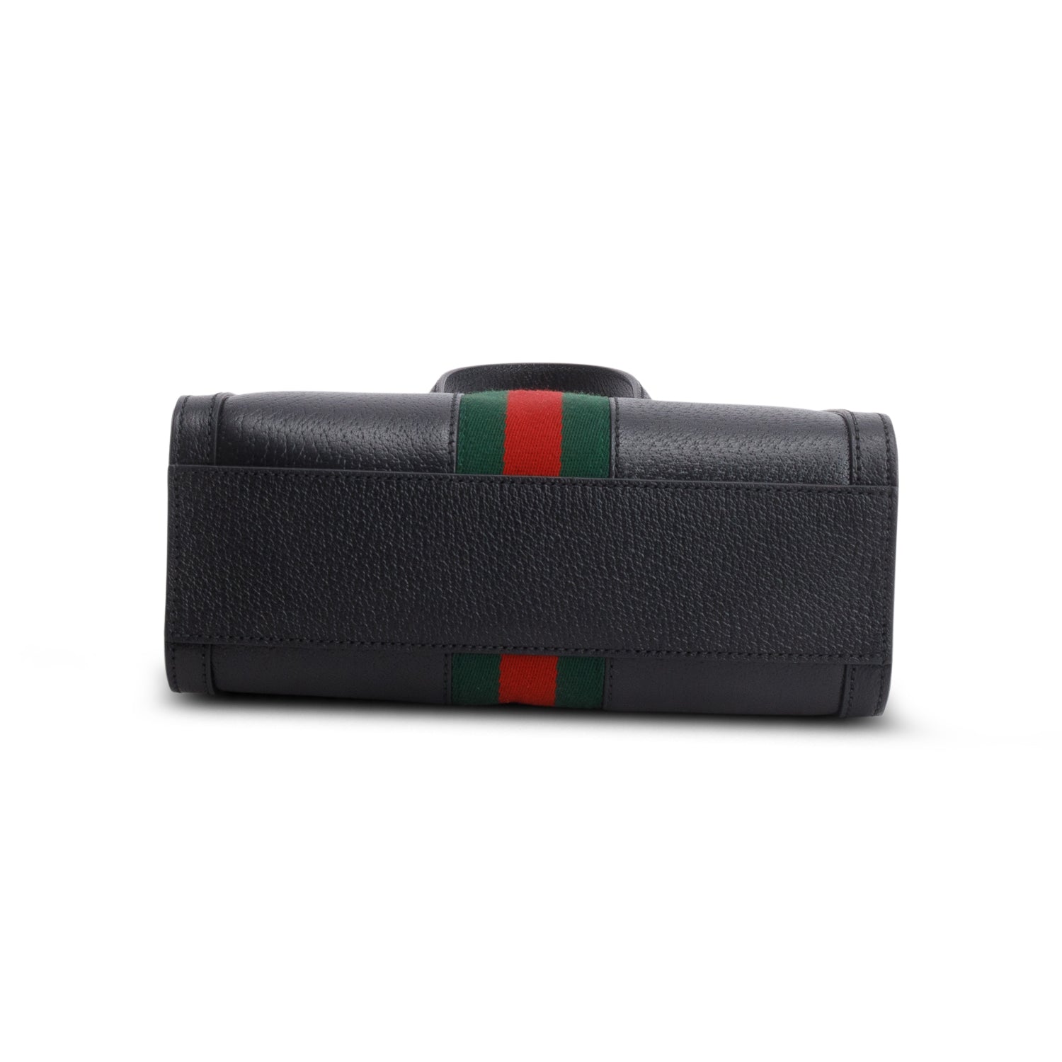 Gucci Black Textured Calfskin Web Small Ophidia Tote Bag w/ Box & Strap