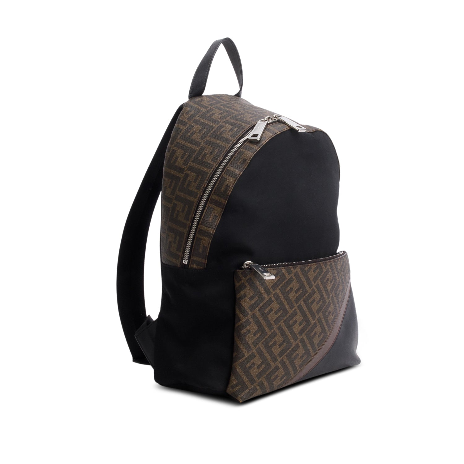 Fendi Black Nylon Zucca FF Canvas Backpack