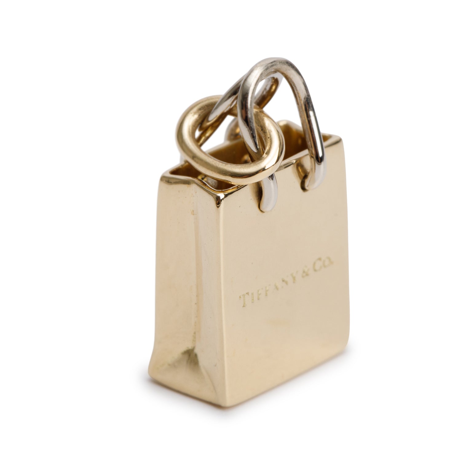 Tiffany & Co. 18k Yellow Gold Shopping Bag Charm w/ Box