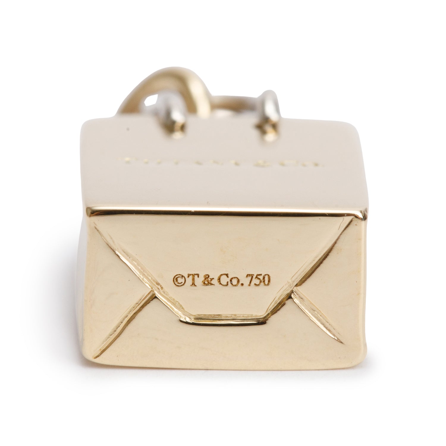 Tiffany & Co. 18k Yellow Gold Shopping Bag Charm w/ Box