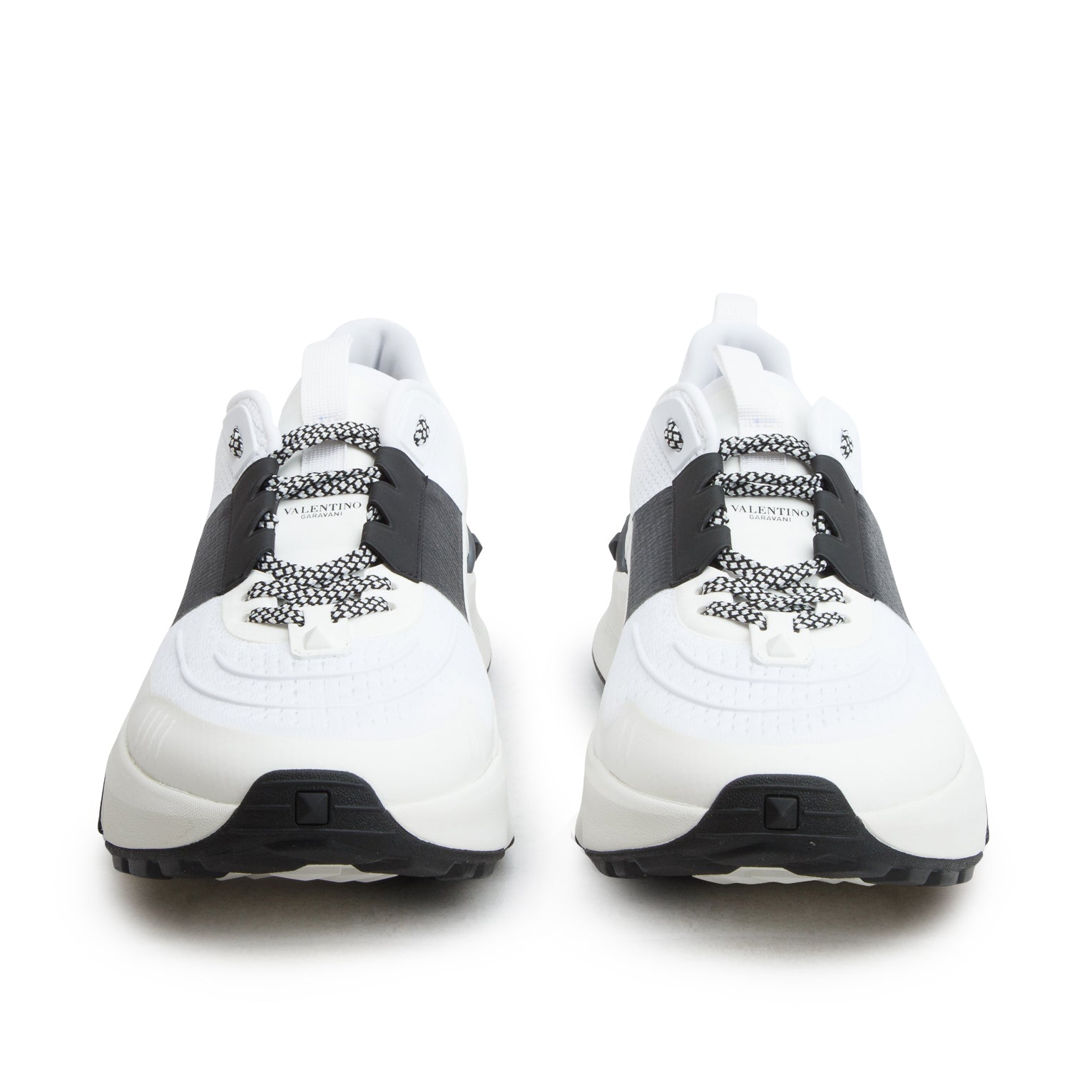 Valentino White Black Mesh/Rubber Fabric True Act Low Top Sneakers, Men's Size 45 w/ Box