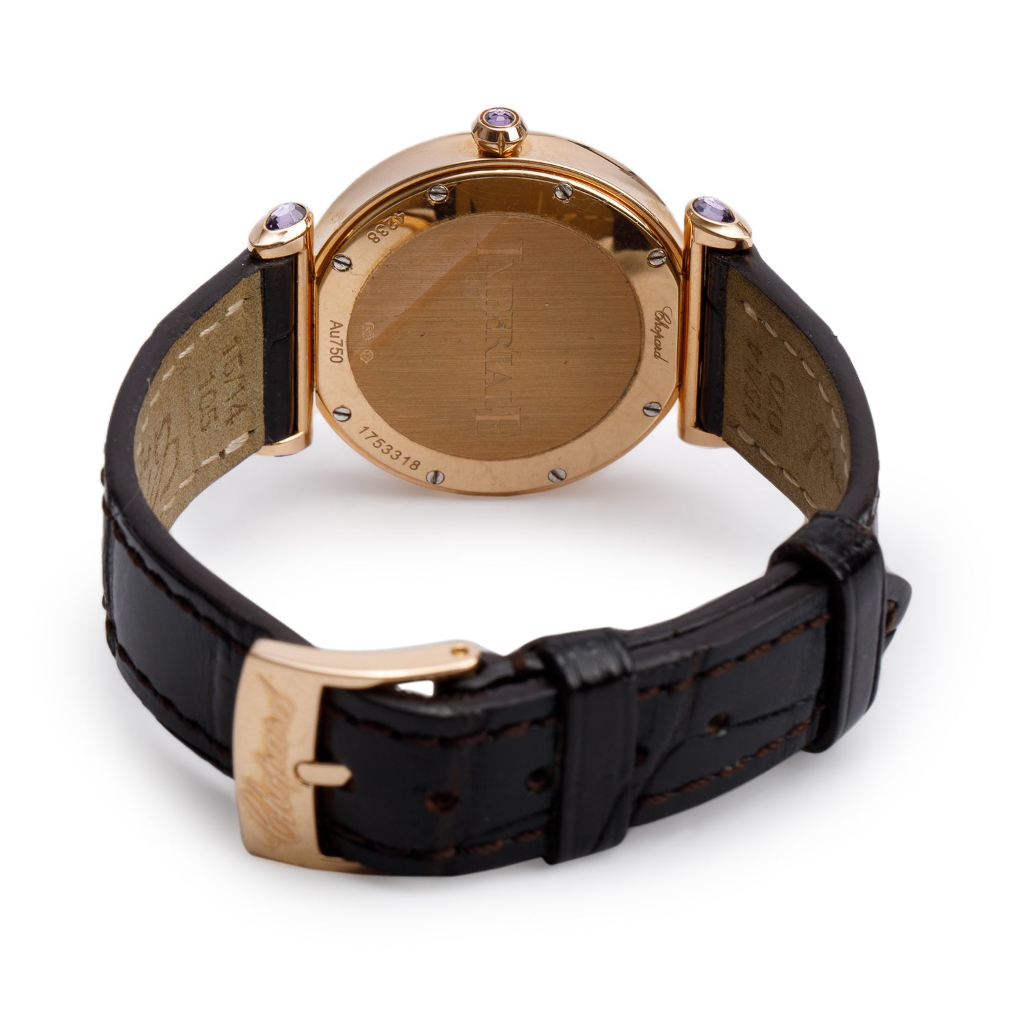 Chopard 18k Rose Gold Imperiale 28 MM Quartz Watch Mother of Pearl Dial