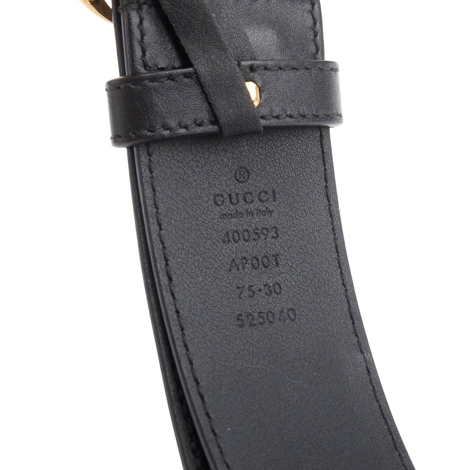Gucci Black GG Marmont Wide Leather Belt 75 30