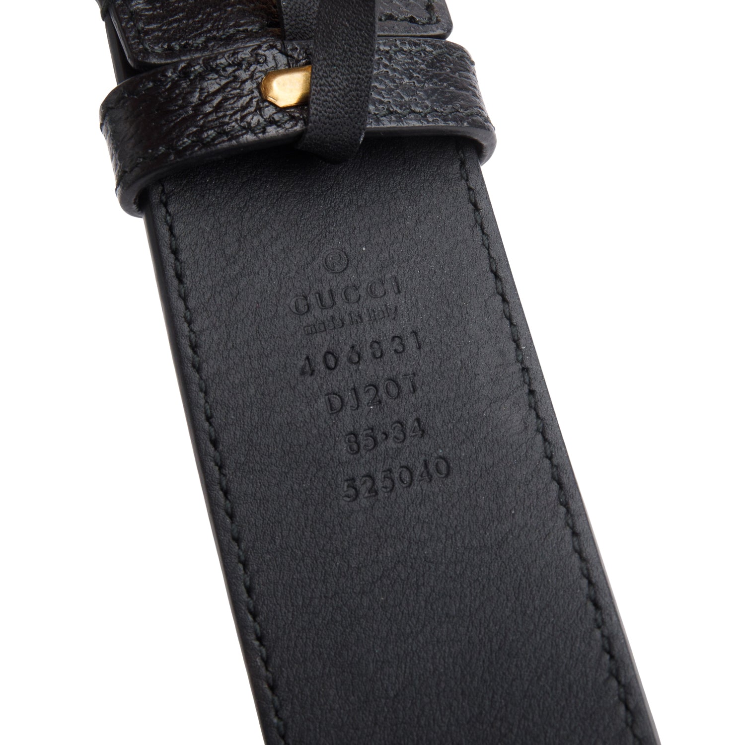 Gucci Black Leather GG Marmont Belt, 85 34