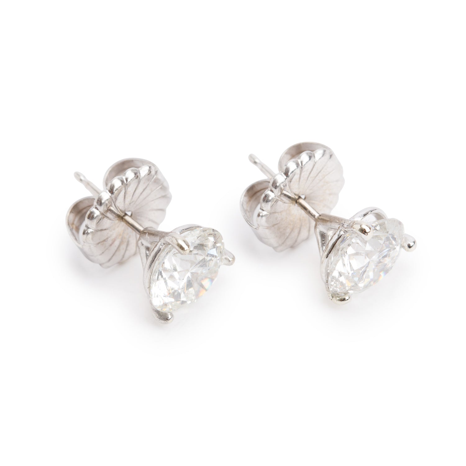 14k White Gold 4.03 tcw. Diamond Stud Earrings