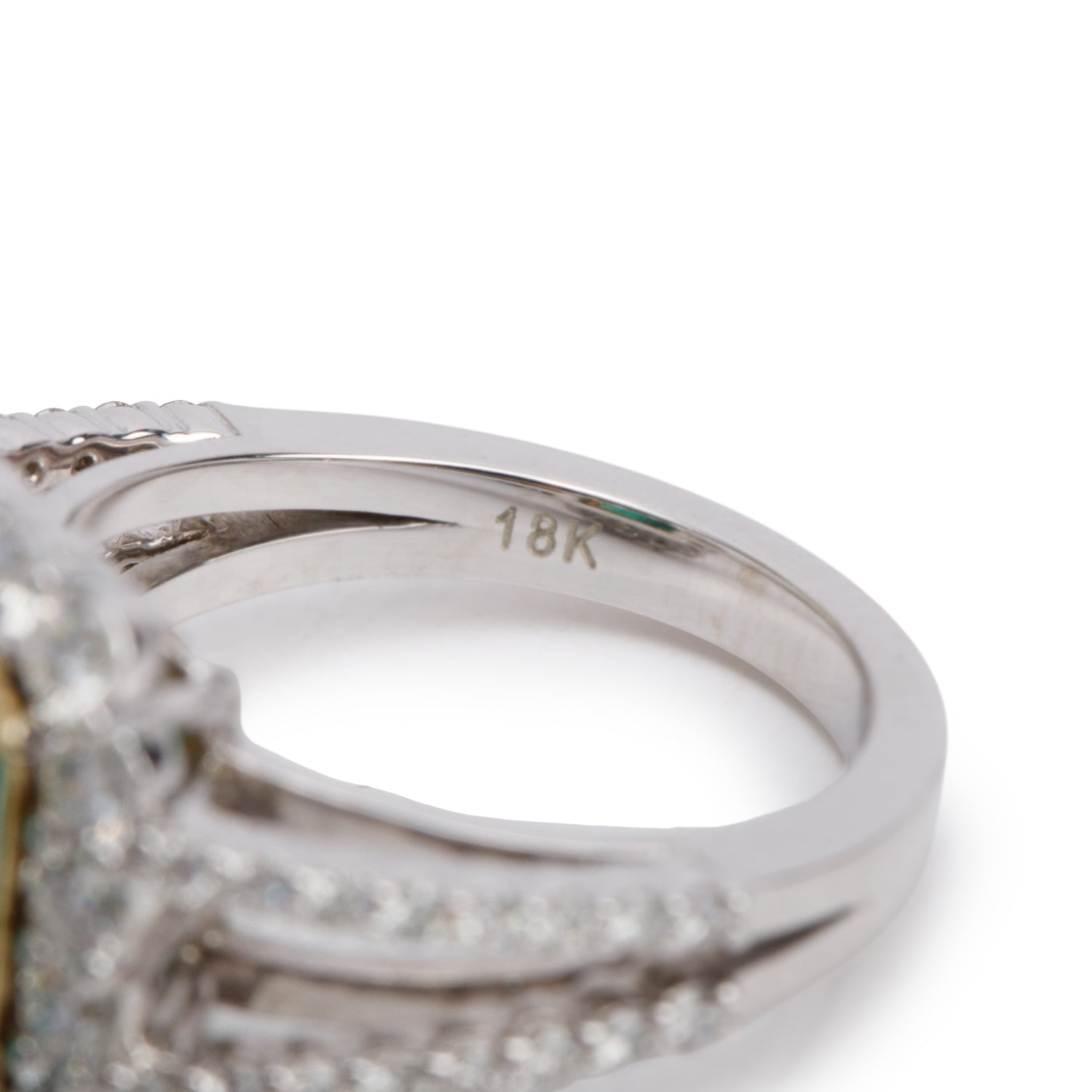 18k Yellow & White Gold 6.45 ct. Emerald & Diamond Ring, Size 6.75