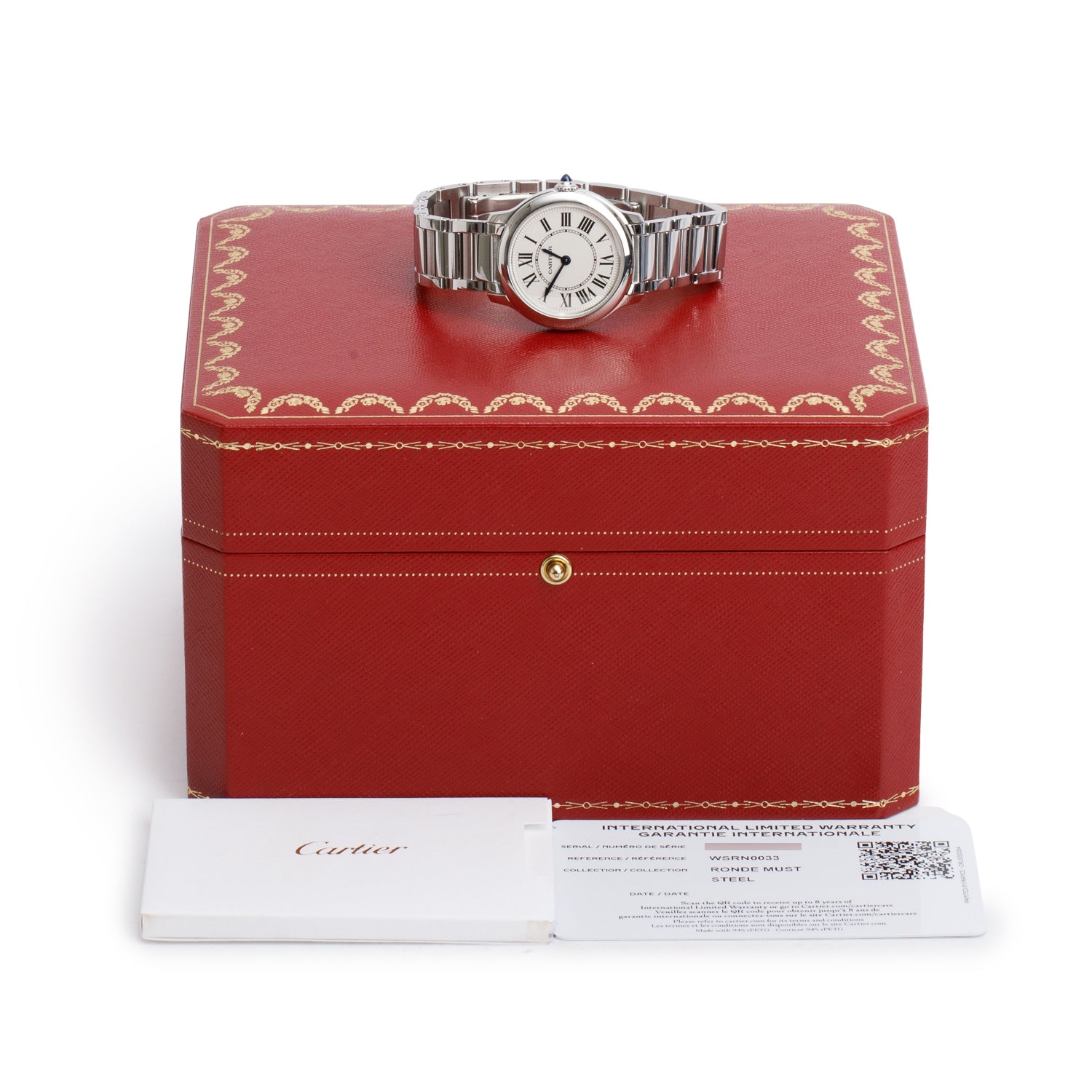 Cartier Stainless Steel Ronde Must de Cartier 29 MM Quartz Watch 4422 w/ Box & Papers