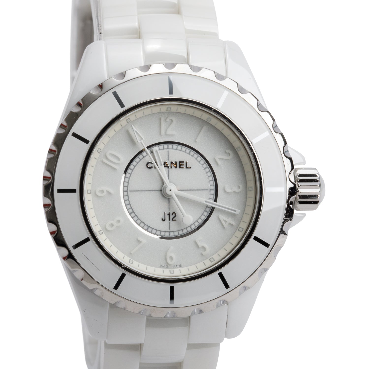 Chanel Limited Edition White Ceramic 33 MM J12 Phantom Watch w/ Box