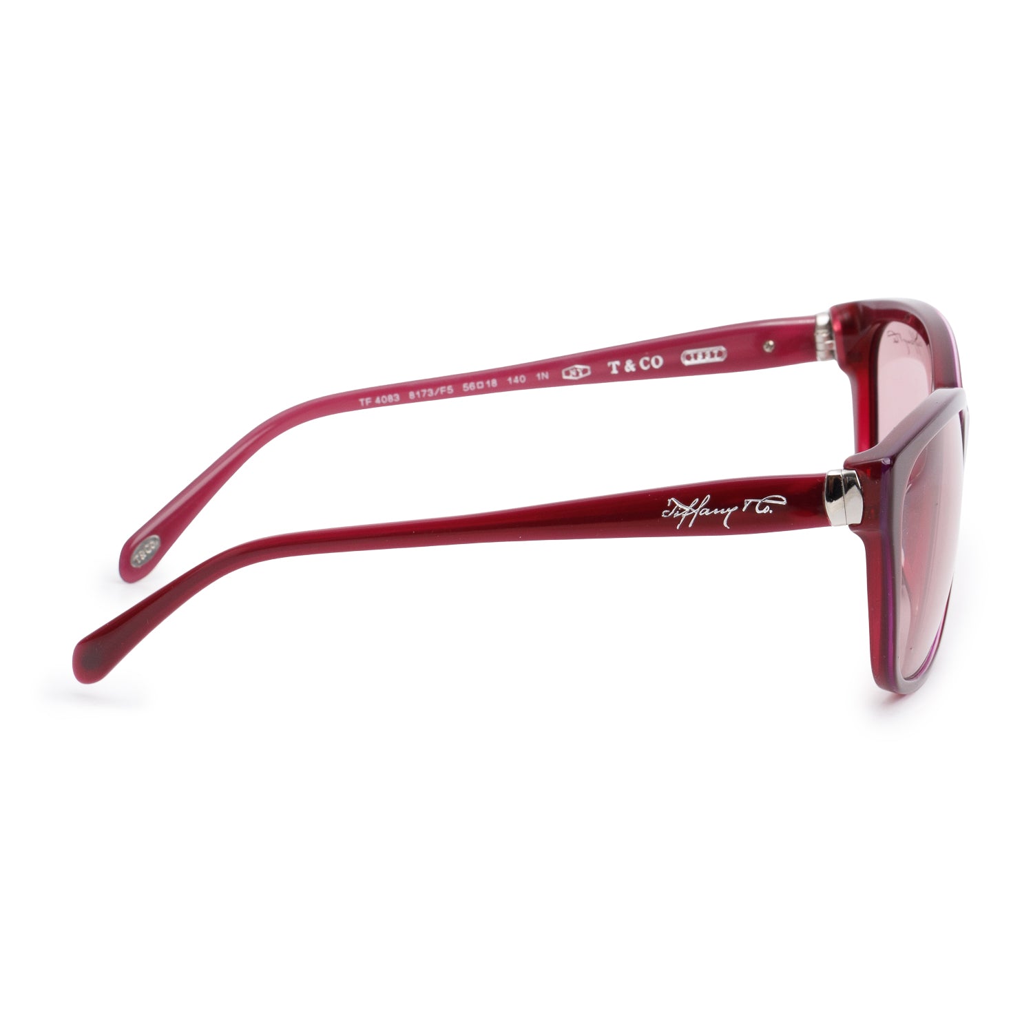 Tiffany & Co. TF4083 Purple Acetate Square Sunglasses w/ Pouch
