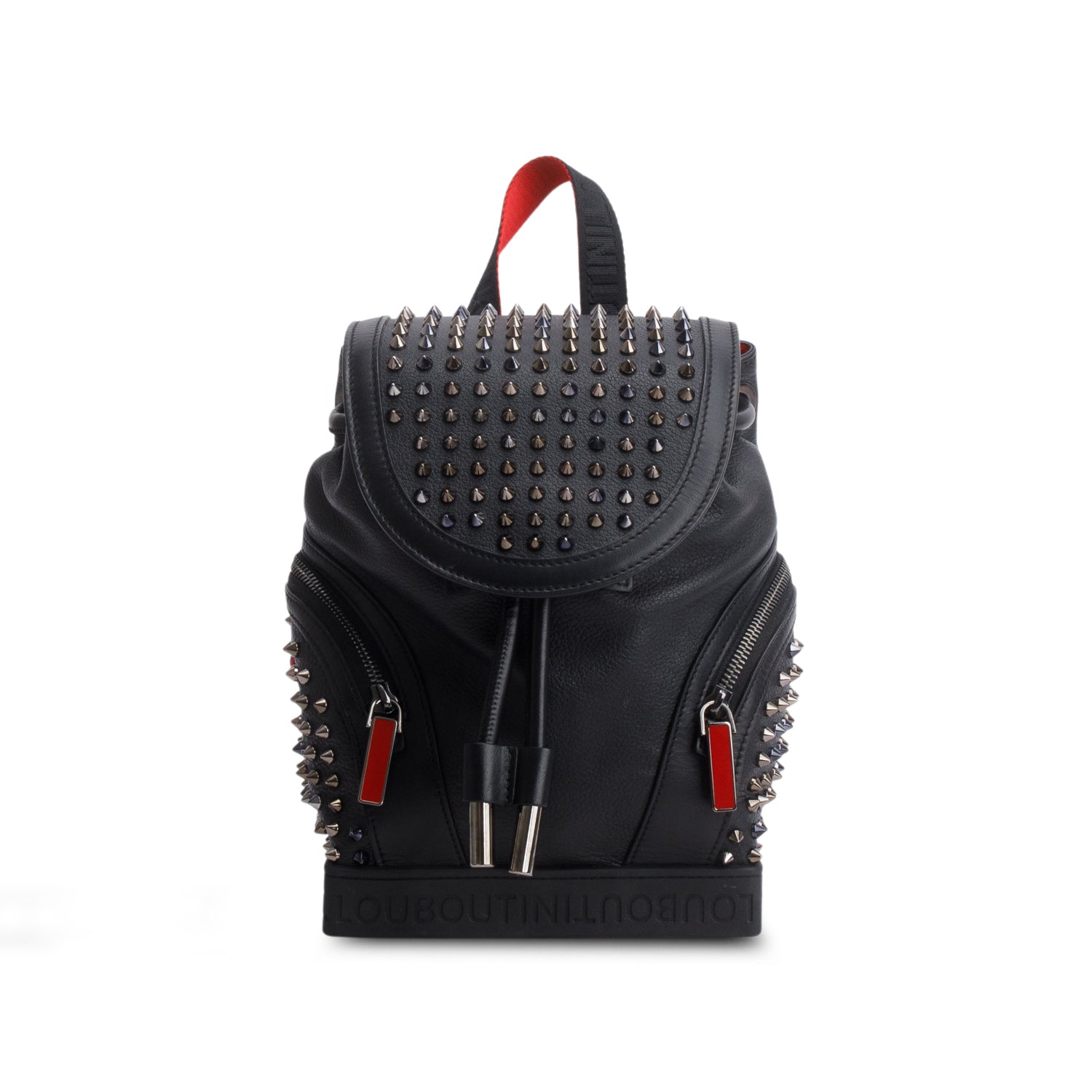 Christian Louboutin Black Calfskin Leather Small Explorafunk Backpack w/ Strap