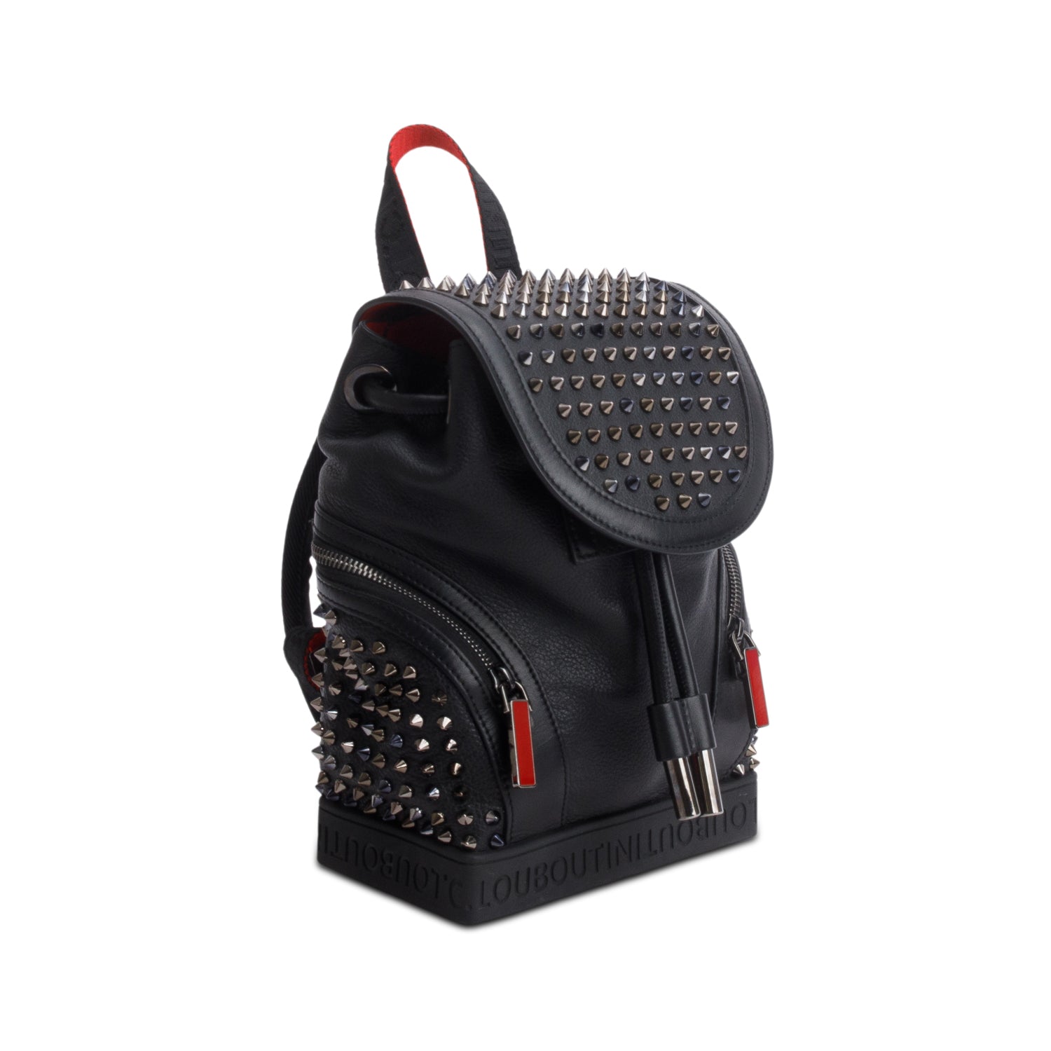 Christian Louboutin Black Calfskin Leather Small Explorafunk Backpack w/ Strap