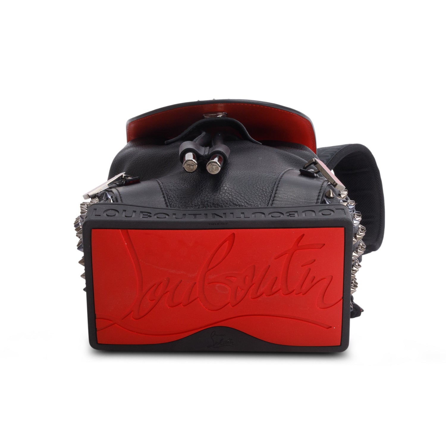 Christian Louboutin Black Calfskin Leather Small Explorafunk Backpack w/ Strap