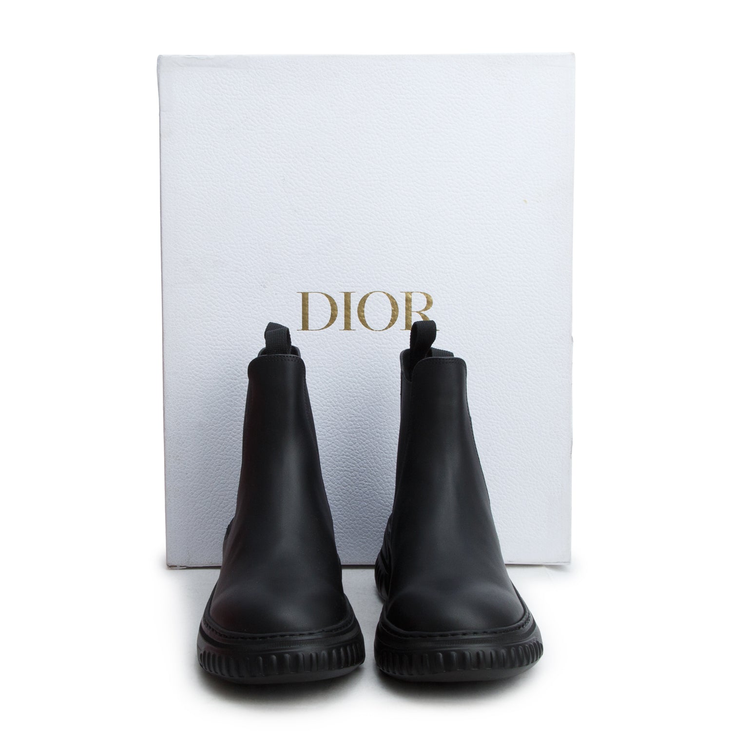 Christian Dior Black Calfskin Leather D-Racer Chelsea Boots, Women's Size 39 w/ Box
