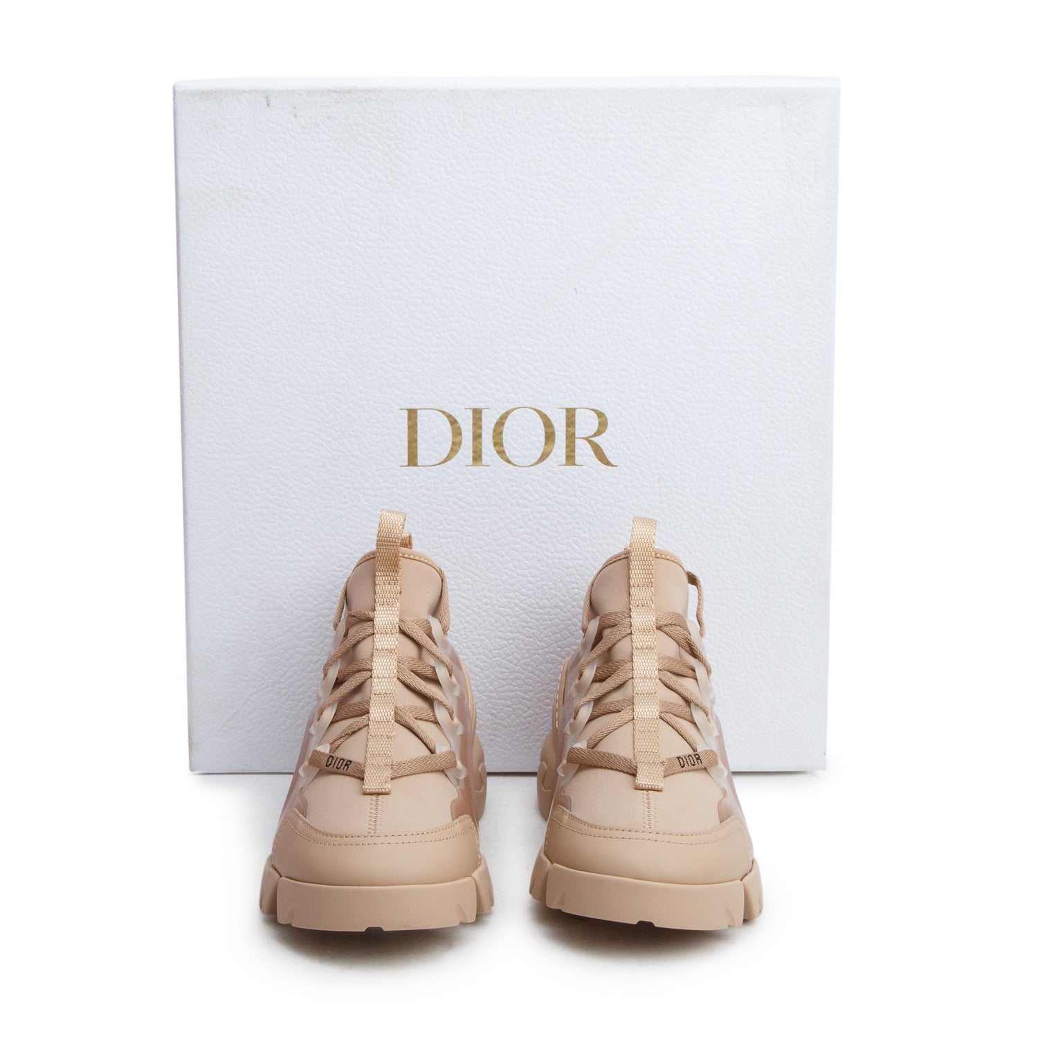 Christian Dior Pink Neoprene Rubber D-Connect Sneakers, Women's Size 35 w/ Box
