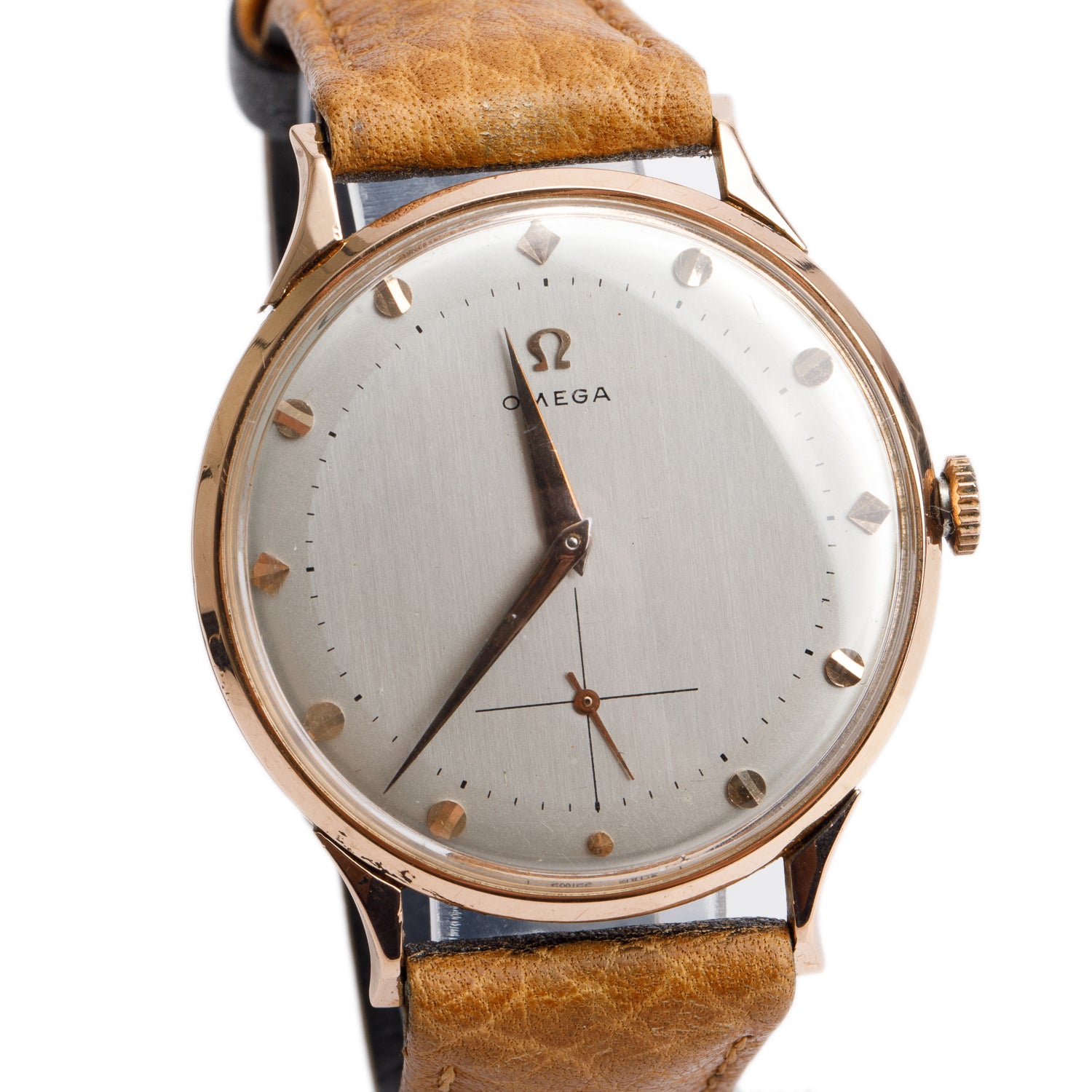 Omega Vintage 18k Rose Gold 37 MM Manual Watch