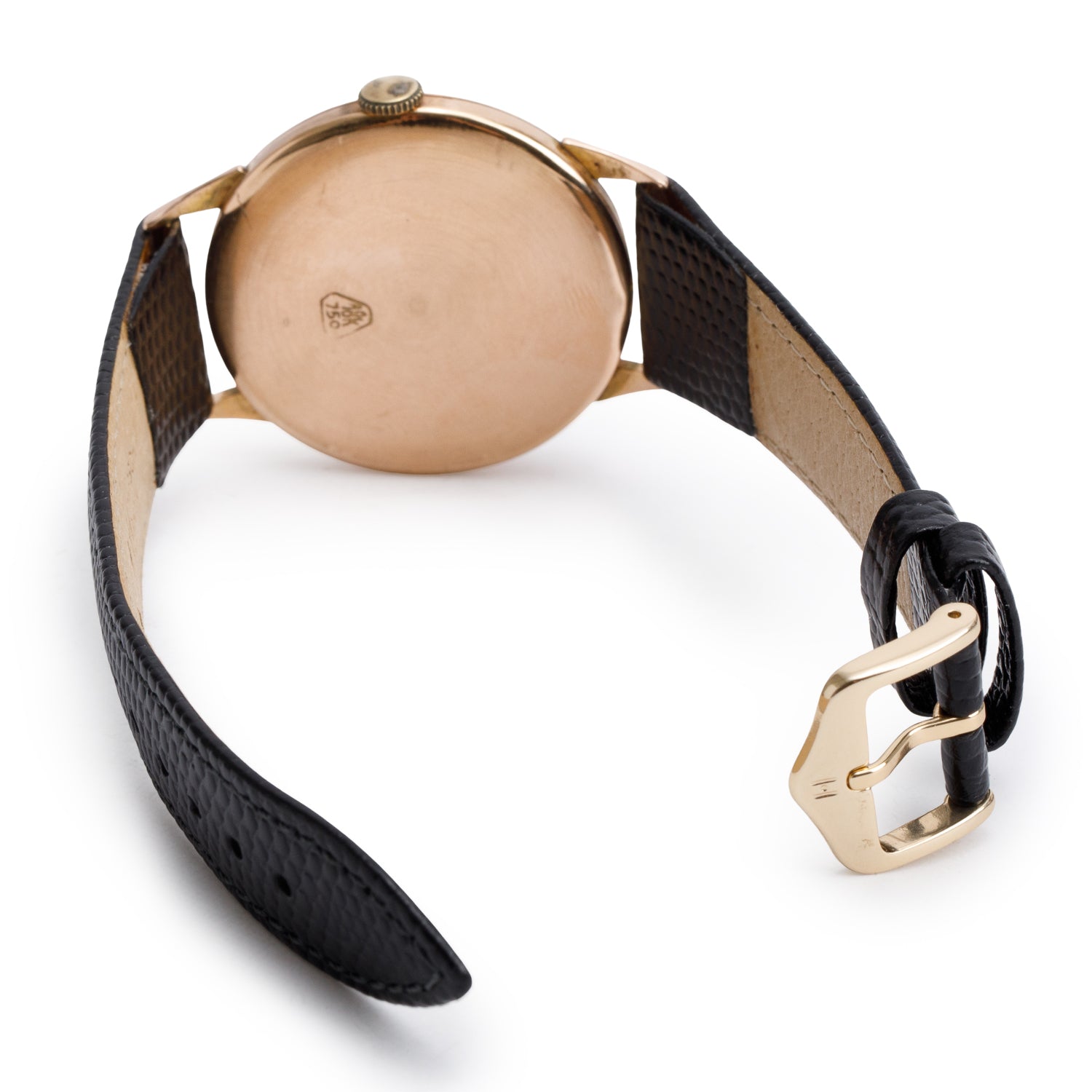 Girard Perregaux Vintage 18k Rose Gold 37 MM Manual Watch Black Dial