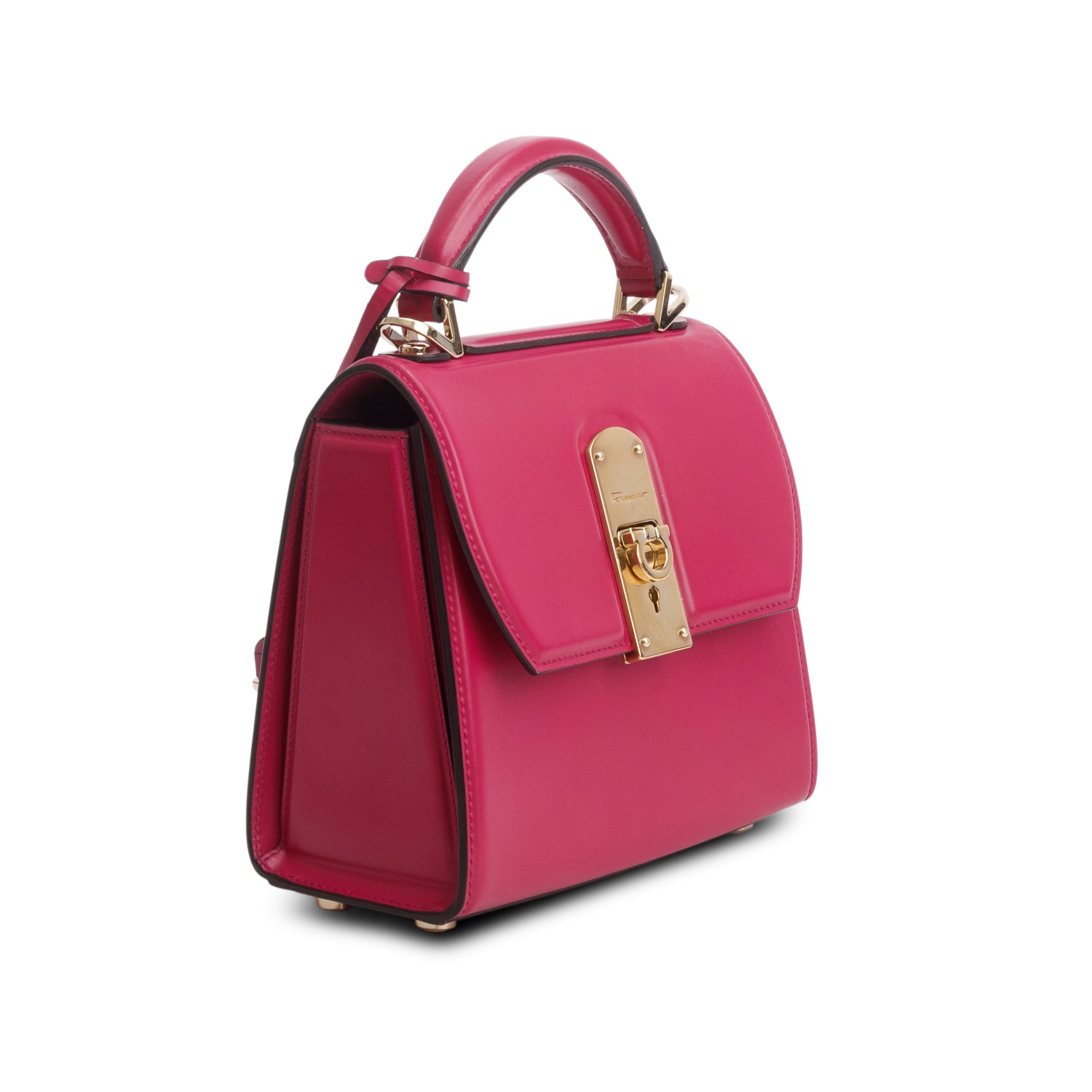 Ferragamo Pink Box Leather Mini Boxyz w/ Box & Strap