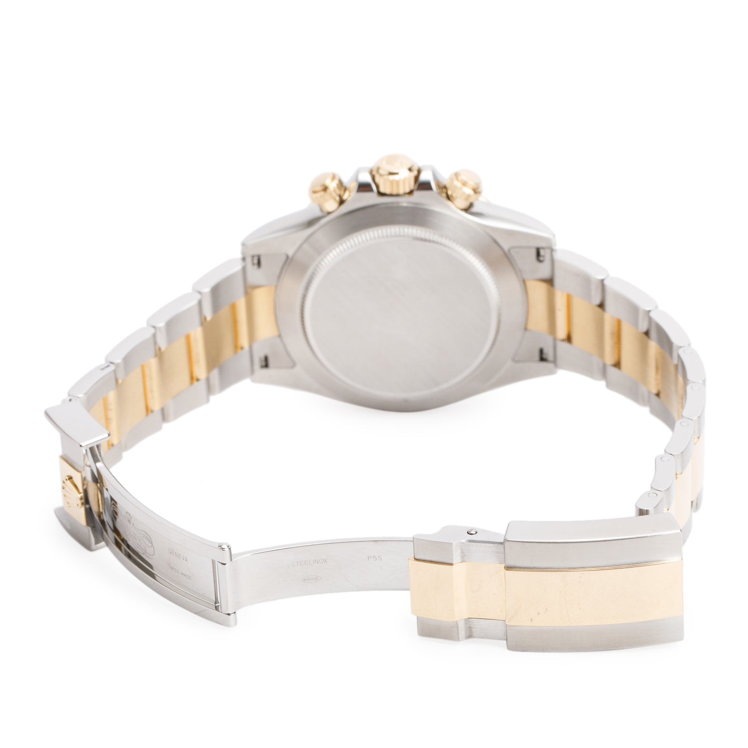 Rolex Stainless Steel & 18k Yellow Gold Daytona 40 MM Chronograph Watch White Dial 116523 w/ Papers