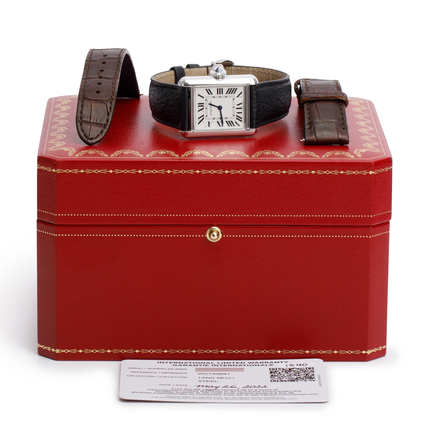 Cartier 2022 Stainless Steel Tank Must de Cartier Quartz Watch, Large Model 4323 w/ Box & Papers