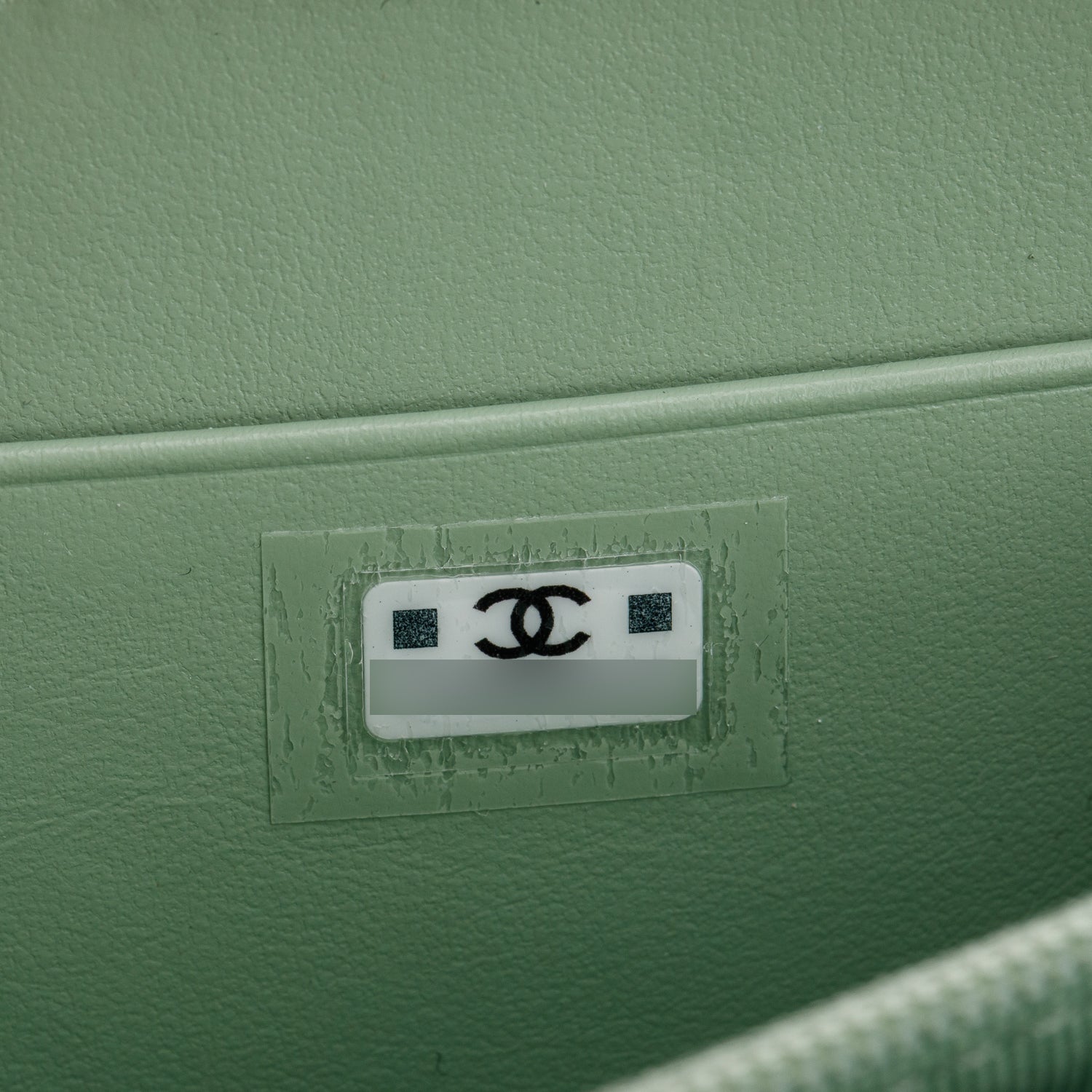 Chanel Green Lambskin Quilted 19 Zip Around Coin Purse Wallet w/ Box