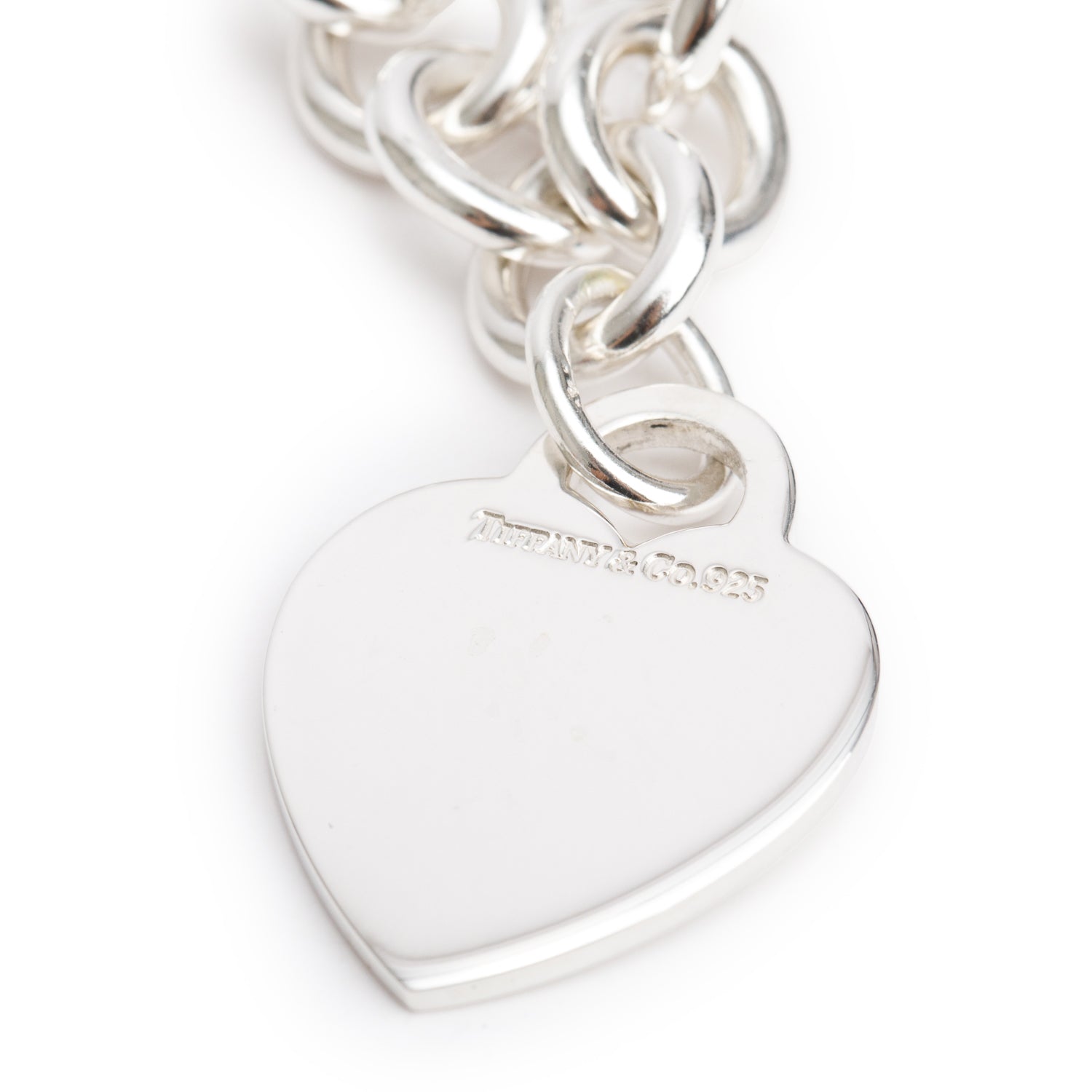 Tiffany & Co. Sterling Silver Heart Tag Chain Link Necklace