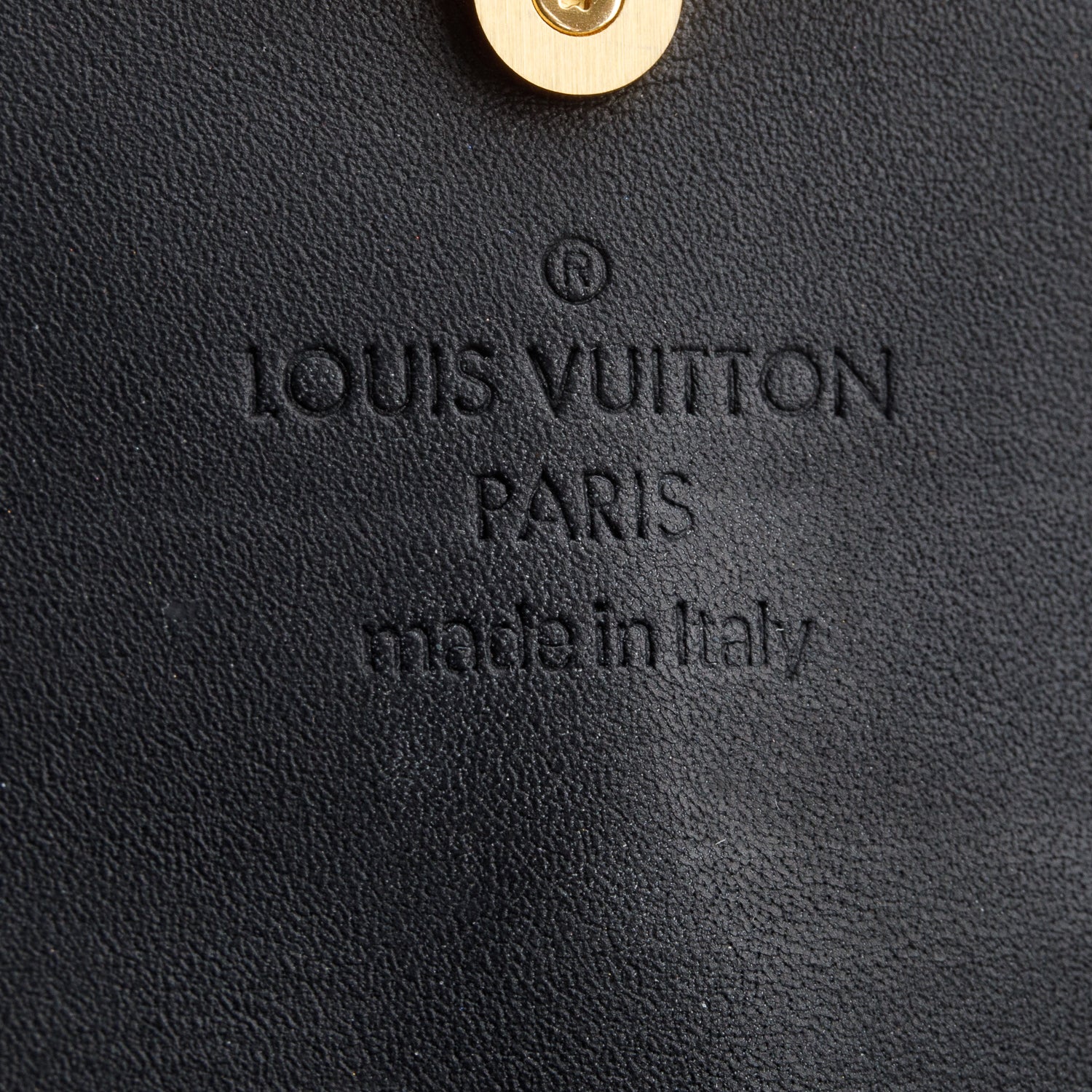 Louis Vuitton Black Patent Calfskin Monogram Cherrywood Wallet w/ Receipt