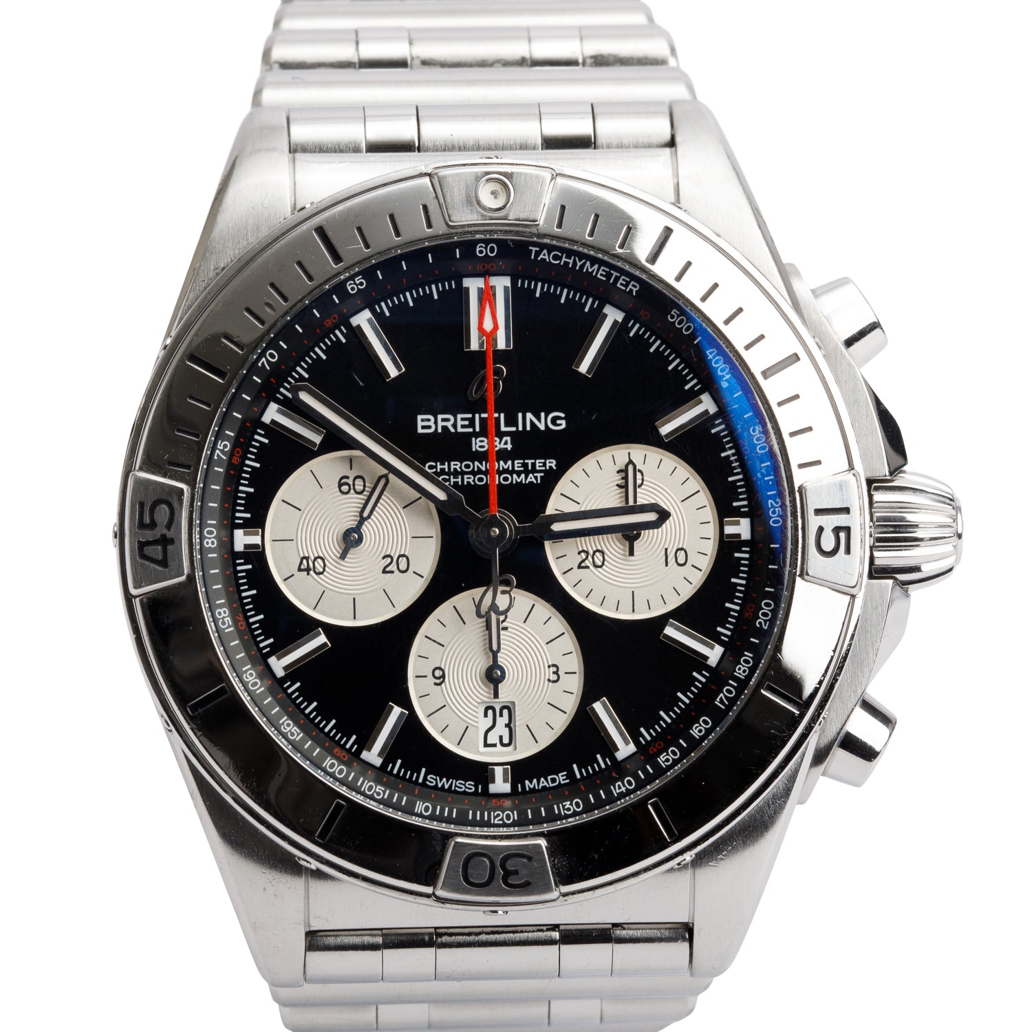 Breitling Stainless Steel Chronomat B01 42 MM Automatic Chronograph Watch Black Dial AB0134 w/ Box & Papers