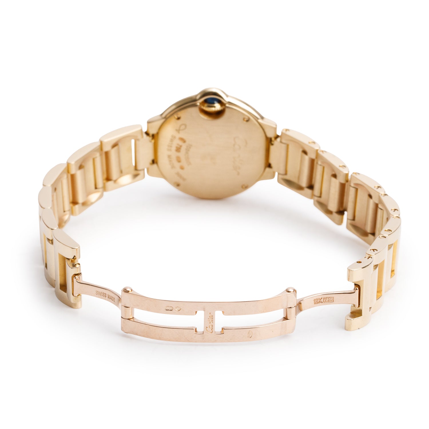 Cartier 18k Yellow Gold Diamond Bezel Ballon Bleu de Cartier 28 MM Quartz Watch 3006 w/ Box & Papers