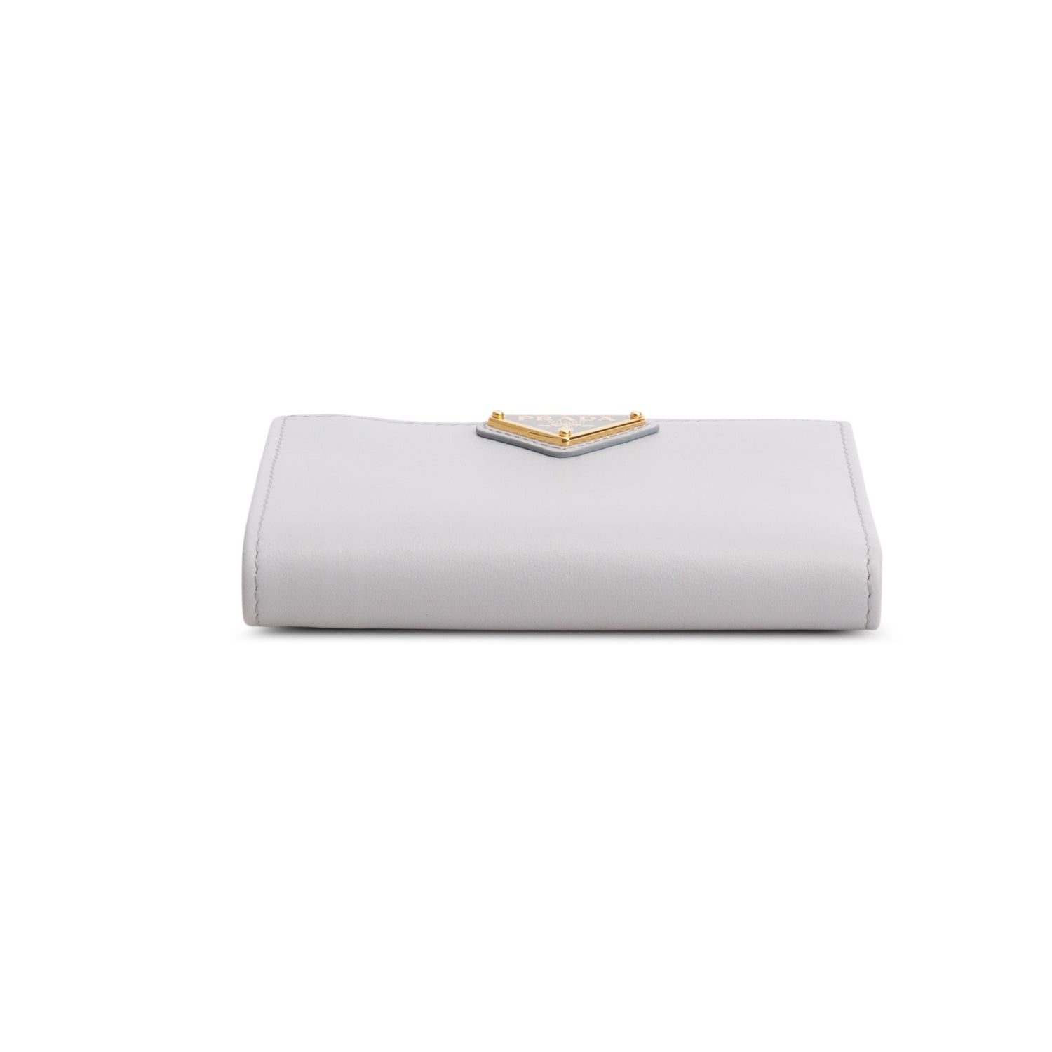 Prada Grey City Calf Tab Small Wallet w/ Box