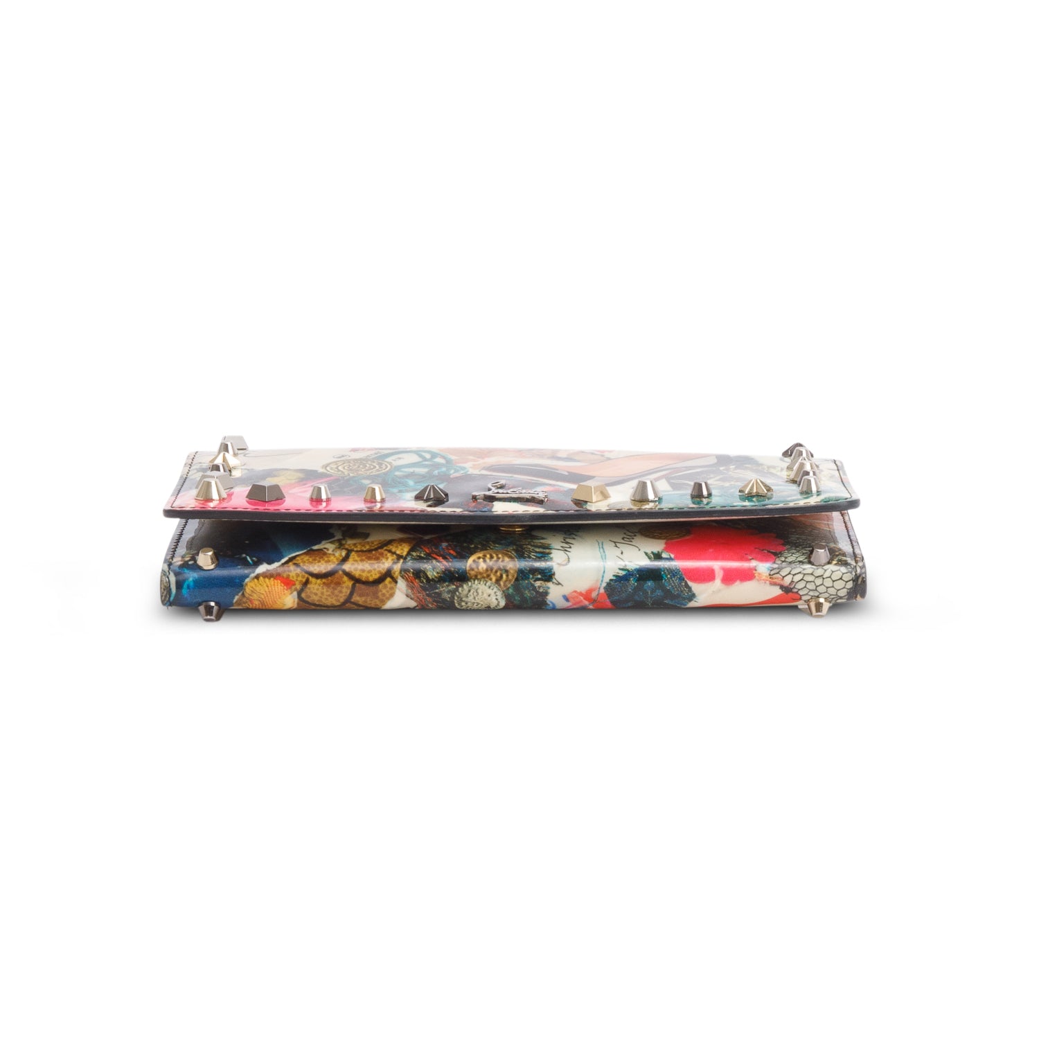 Christian Loboutin Multicolor Patent Leather Trash Print Wallet