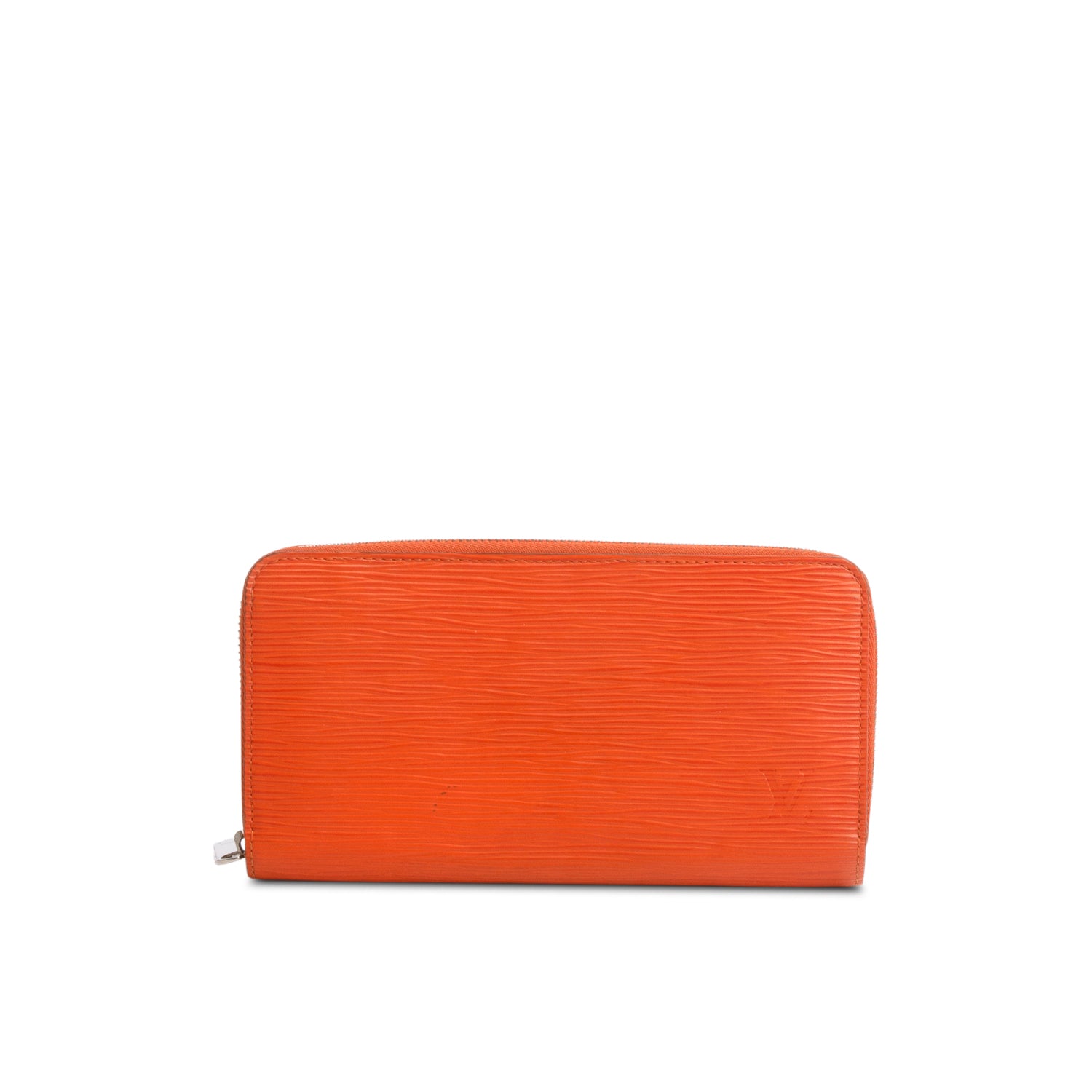 Louis Vuitton Orange Epi Leather Zippy Wallet w/ Box