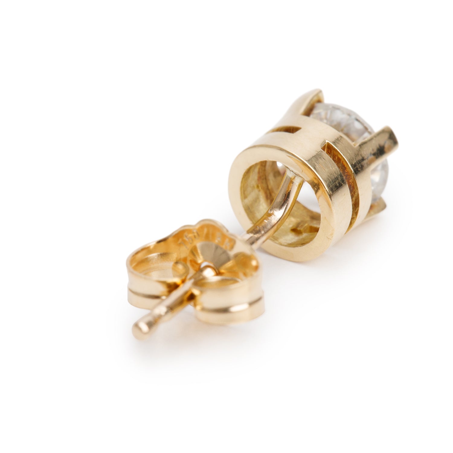 18k Yellow Gold 0.93 tcw. Diamond Stud Earrings