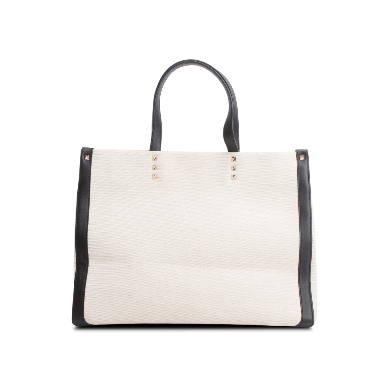 Valentino Neutral Canvas VLTN Print Tote Bag