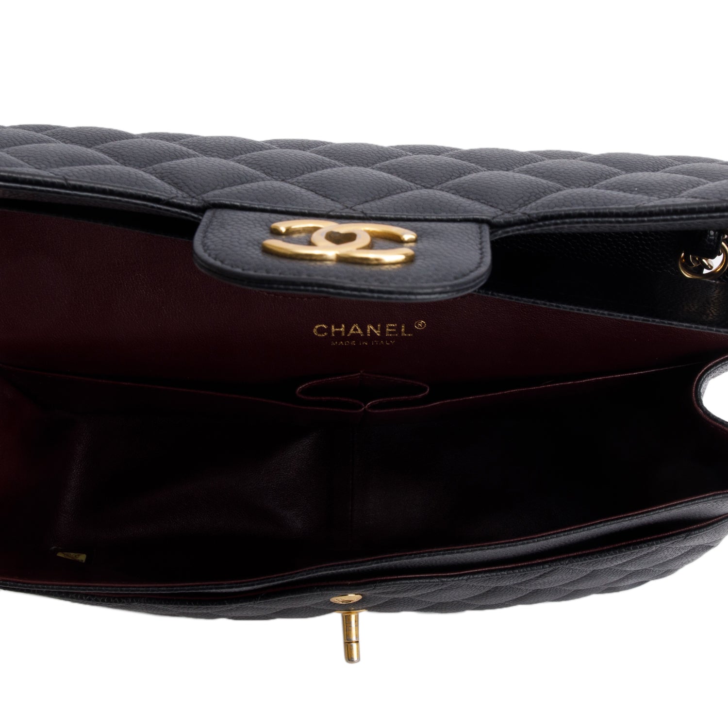 Chanel Black Caviar Jumbo Classic Double Flap Bag w/ Box, Authenticity Card & Receipt