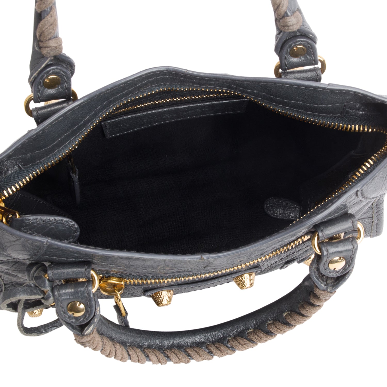 Balenciaga Grey Agneau Classic Hardware Mini City w/ Strap