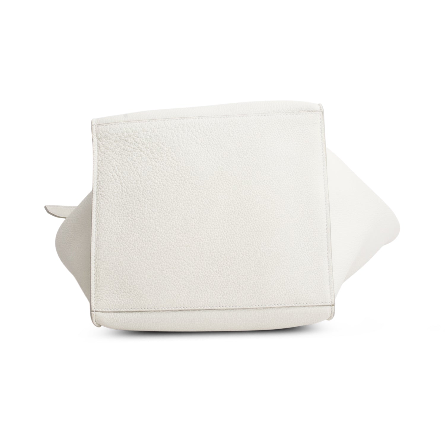 Celine White Supple Grained Calfskin Small Long Strap Big Bag