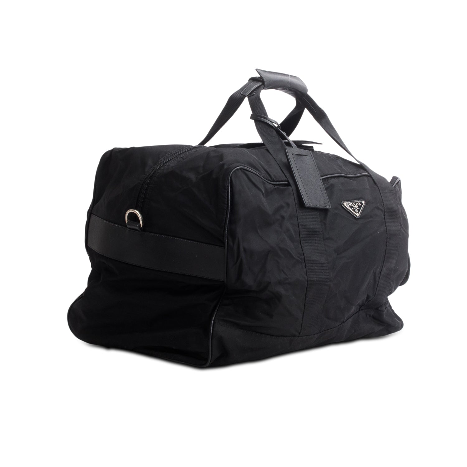 Prada Black Tessuto Nylon Vela Duffle Bag