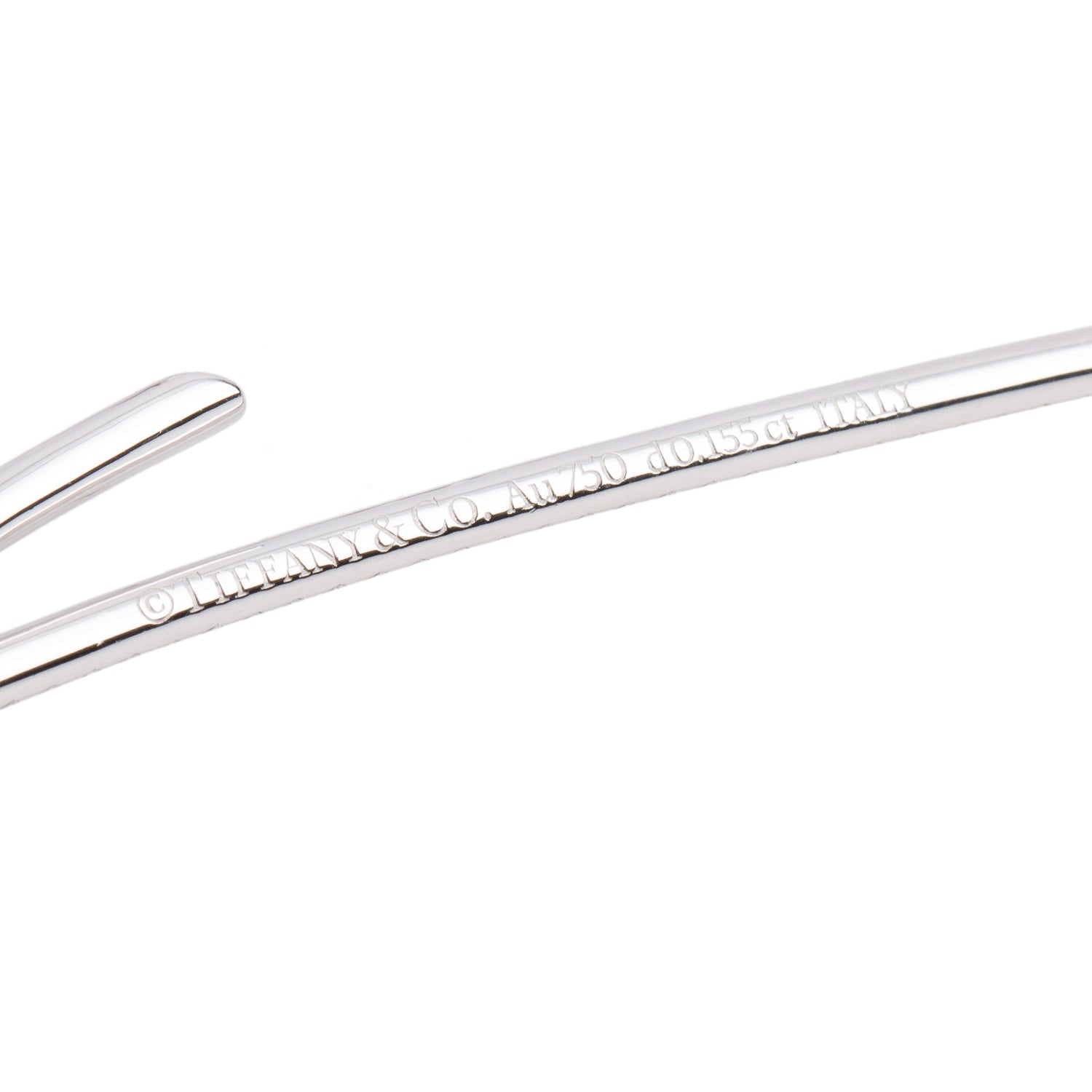 Tiffany & Co. 18k White Gold Diamond Knot Drop Earrings w/ Box