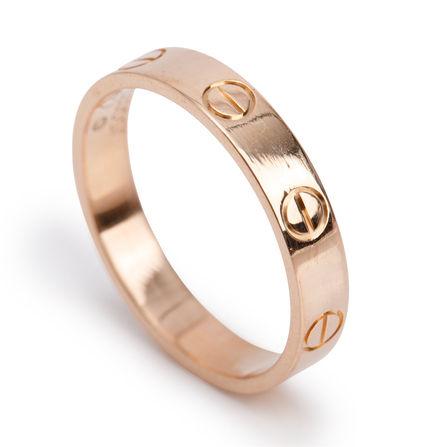 Cartier 2020 18k Rose Gold 3.6 mm Love Wedding Band Ring, Size 54 7 w/ Box & Certificate