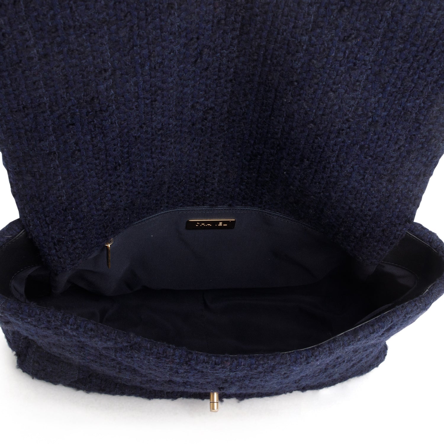 Chanel 2020 Navy Tweed Quilted Maxi Chanel 19 Flap