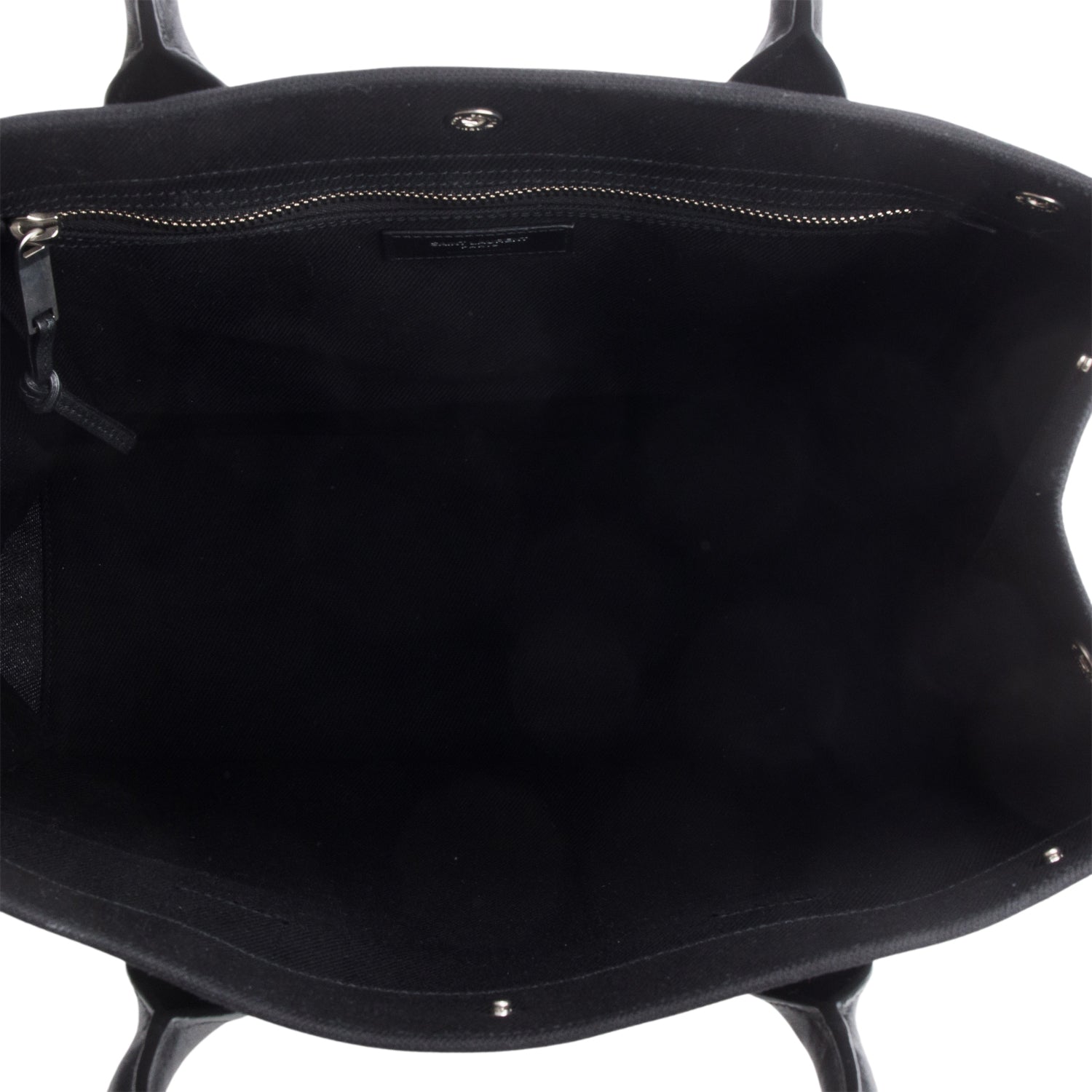 Saint Laurent 2023 Black Linen Calfskin Rive Gauche N/S Tote