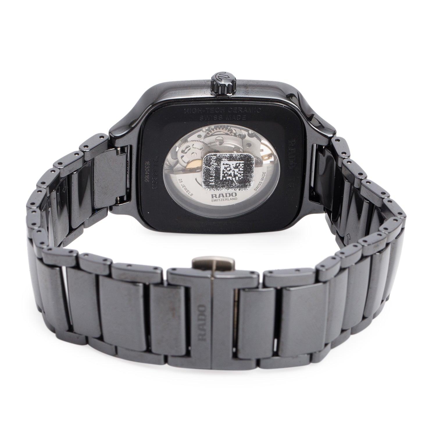Rado 2022 Black Ceramic True Square Open Heart Automatic Watch w/ Box & Papers