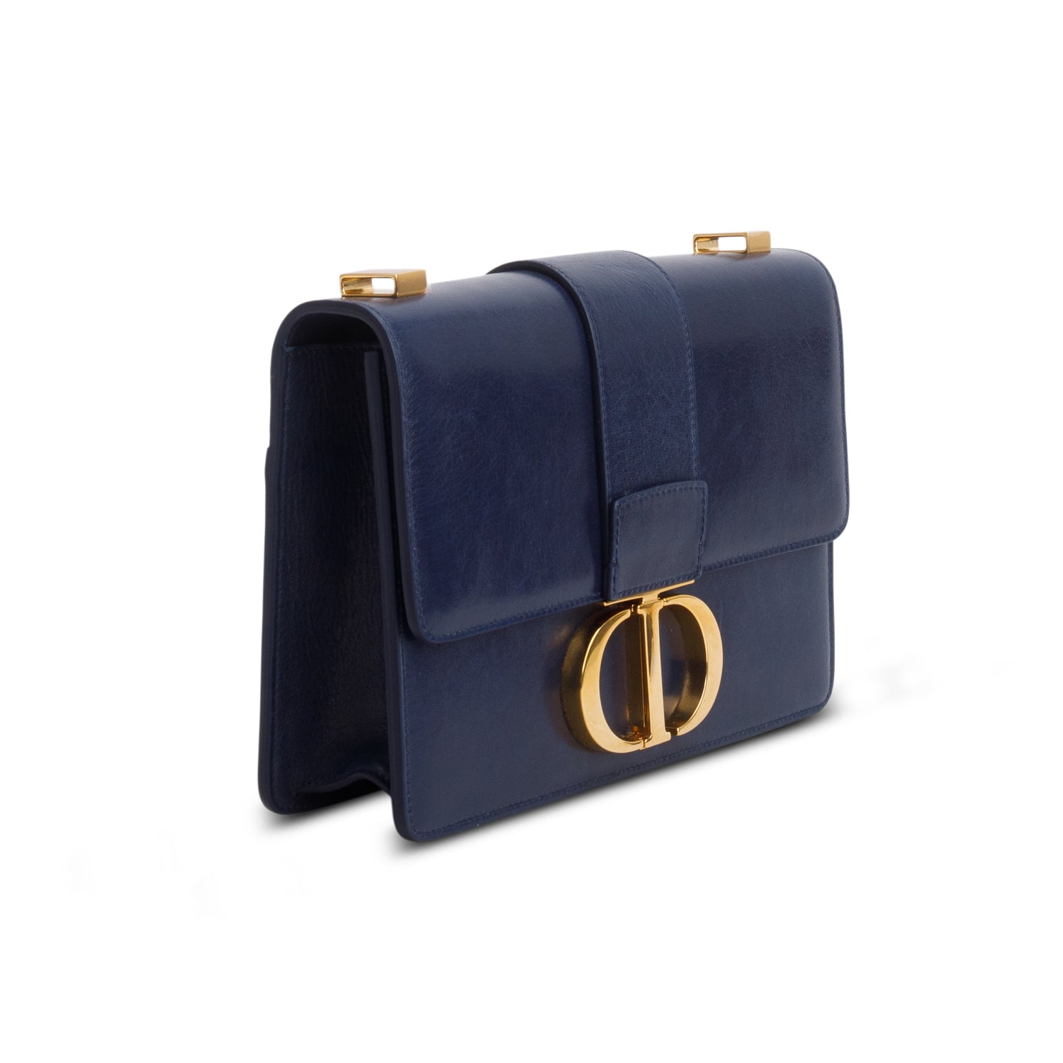 Christian Dior Blue Smooth Calfskin Leather 30 Montaigne Bag w/ Authenticity Card