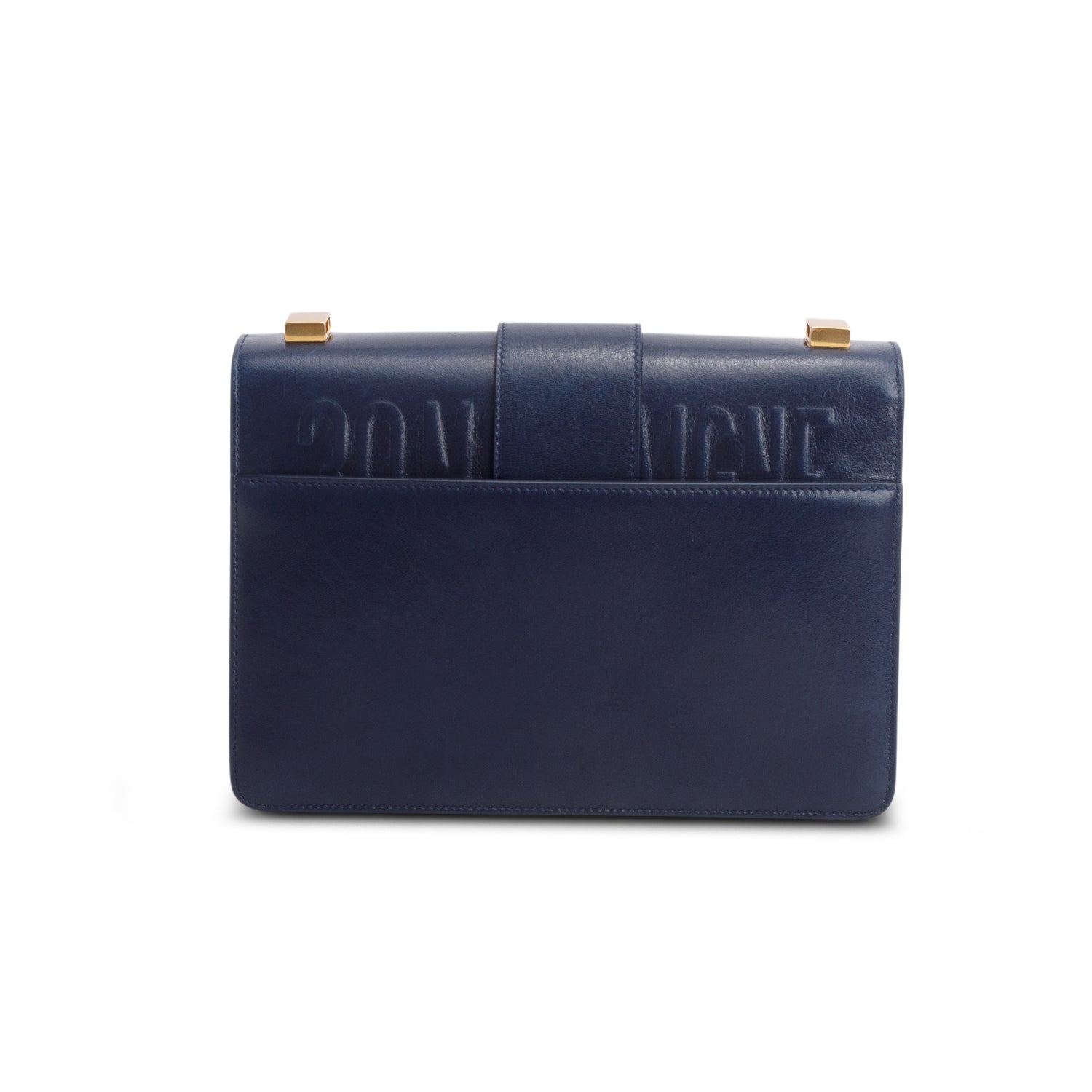 Christian Dior Blue Smooth Calfskin Leather 30 Montaigne Bag w/ Authenticity Card