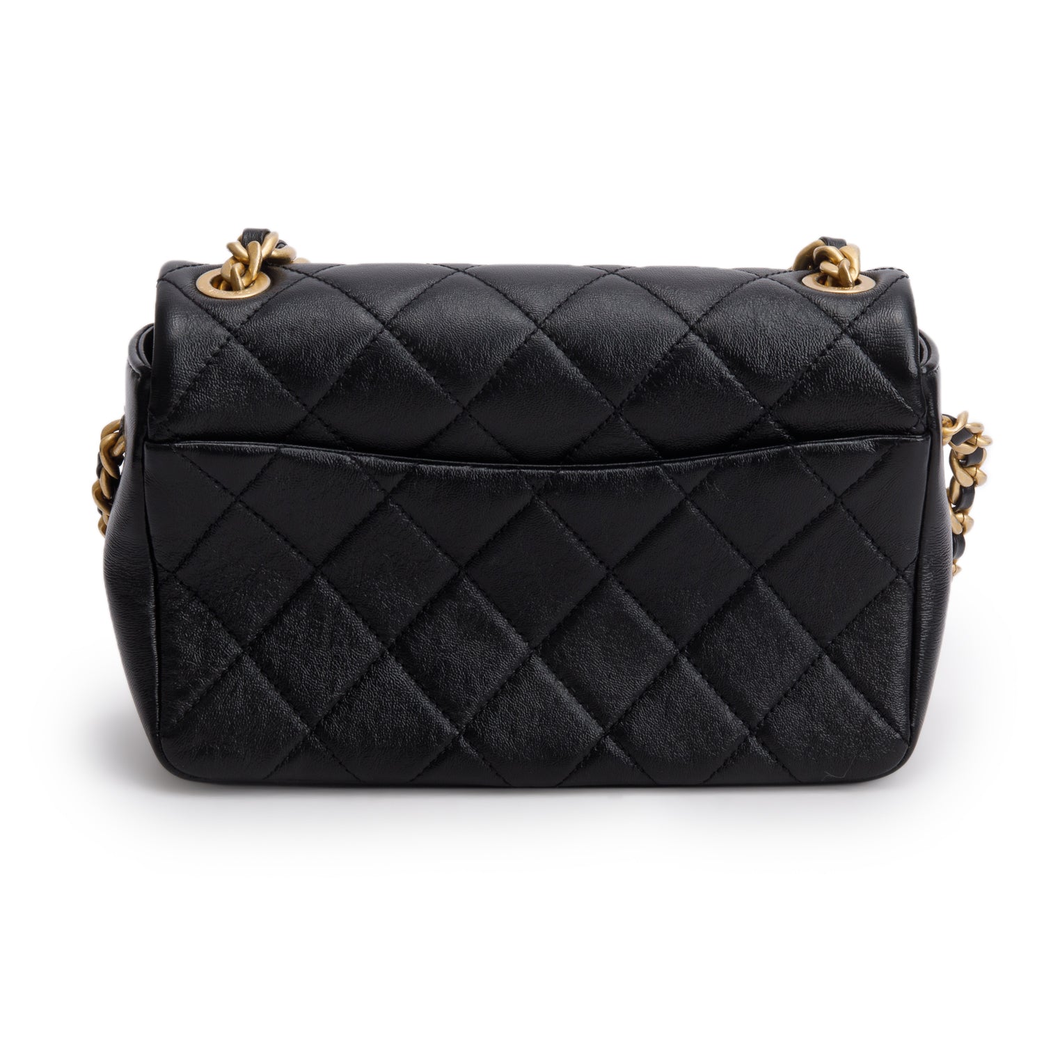 Chanel 2020 Black Shiny Lambskin Quilted Small Fashion Therapy Flap Bag w/ Box, Authenticity Card & Receipt