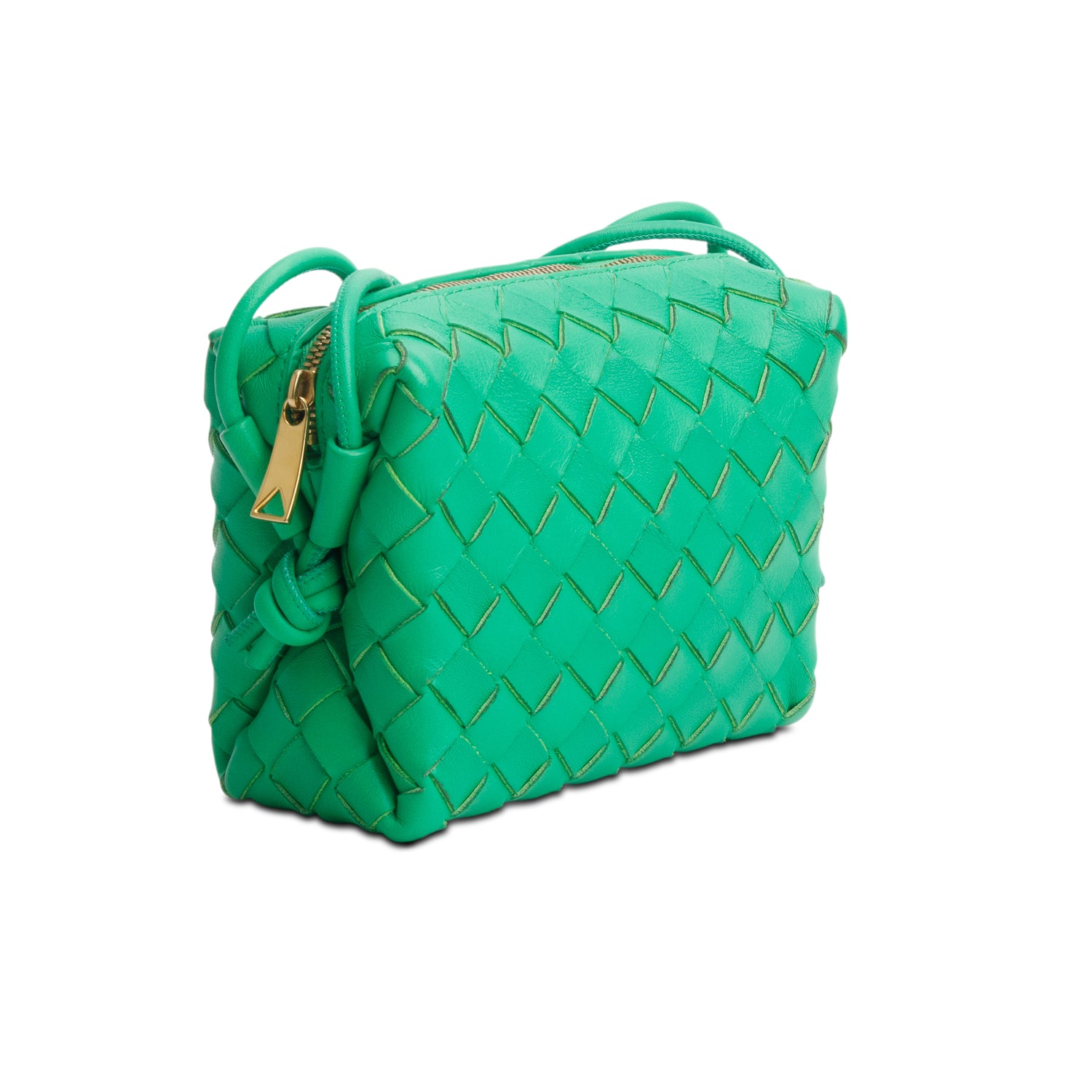 Bottega Veneta Green Nappa Intrecciato Mini Loop Camera Bag