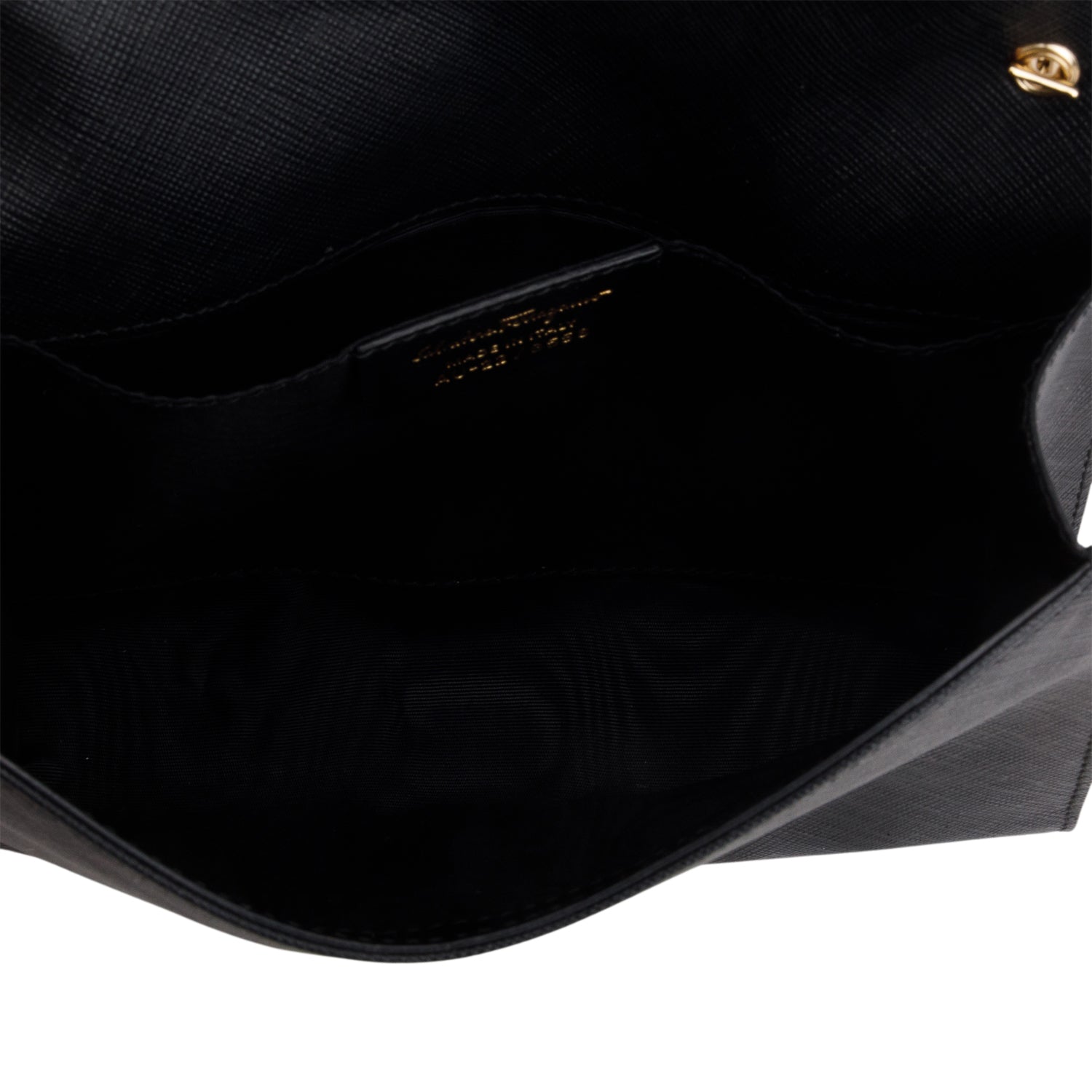 Ferragamo Black Hammered Calfskin Vara Bow Chain Flap Crossbody w/ Box