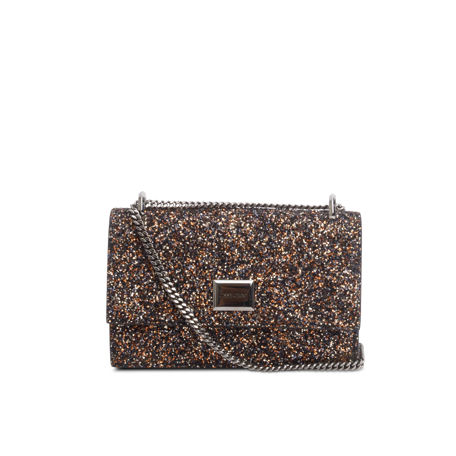 Jimmy Choo Black Brown Glitter Leni Mini Bag w/ Box & Authenticity Card