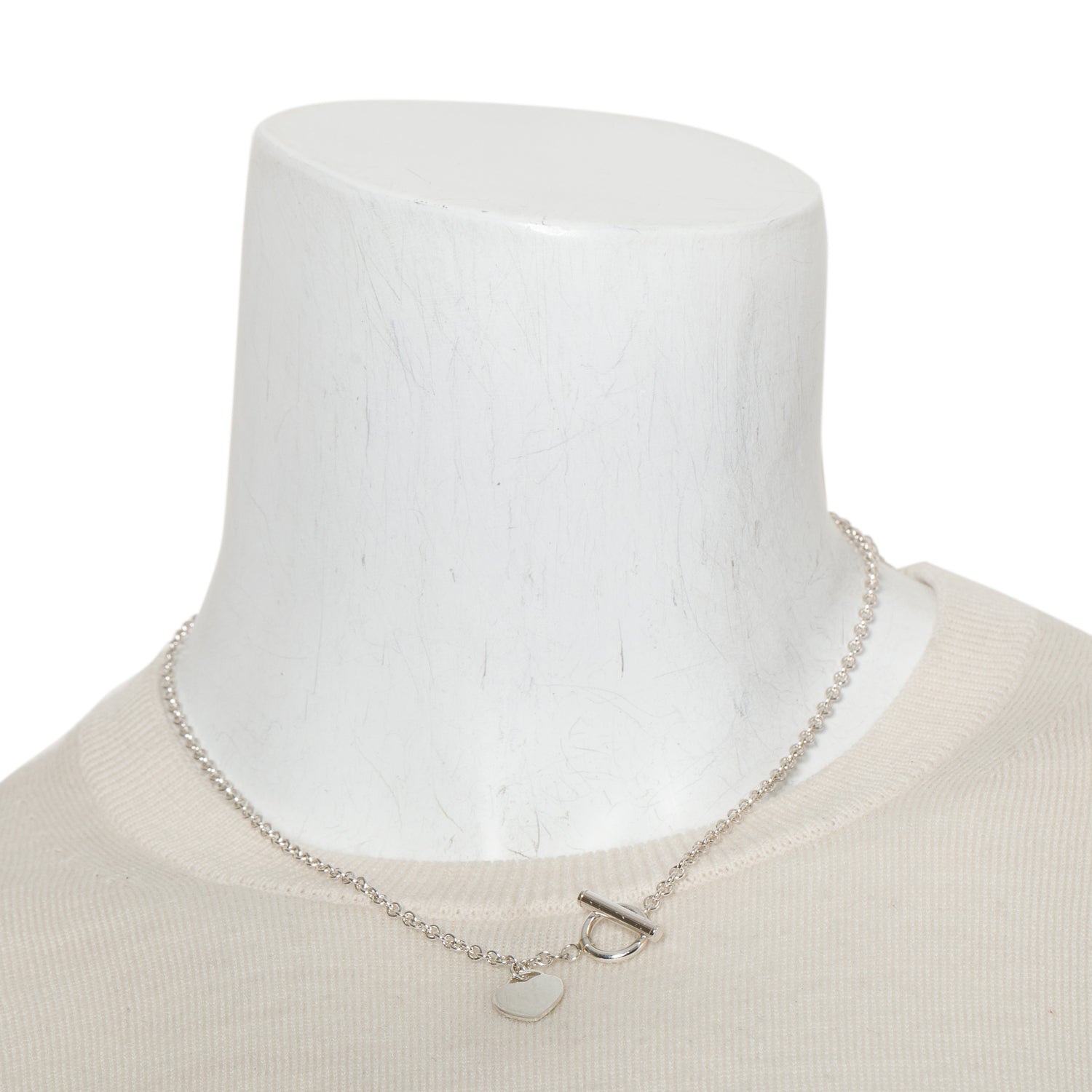 Birks Sterling Silver Small Heart Charm Toggle Necklace
